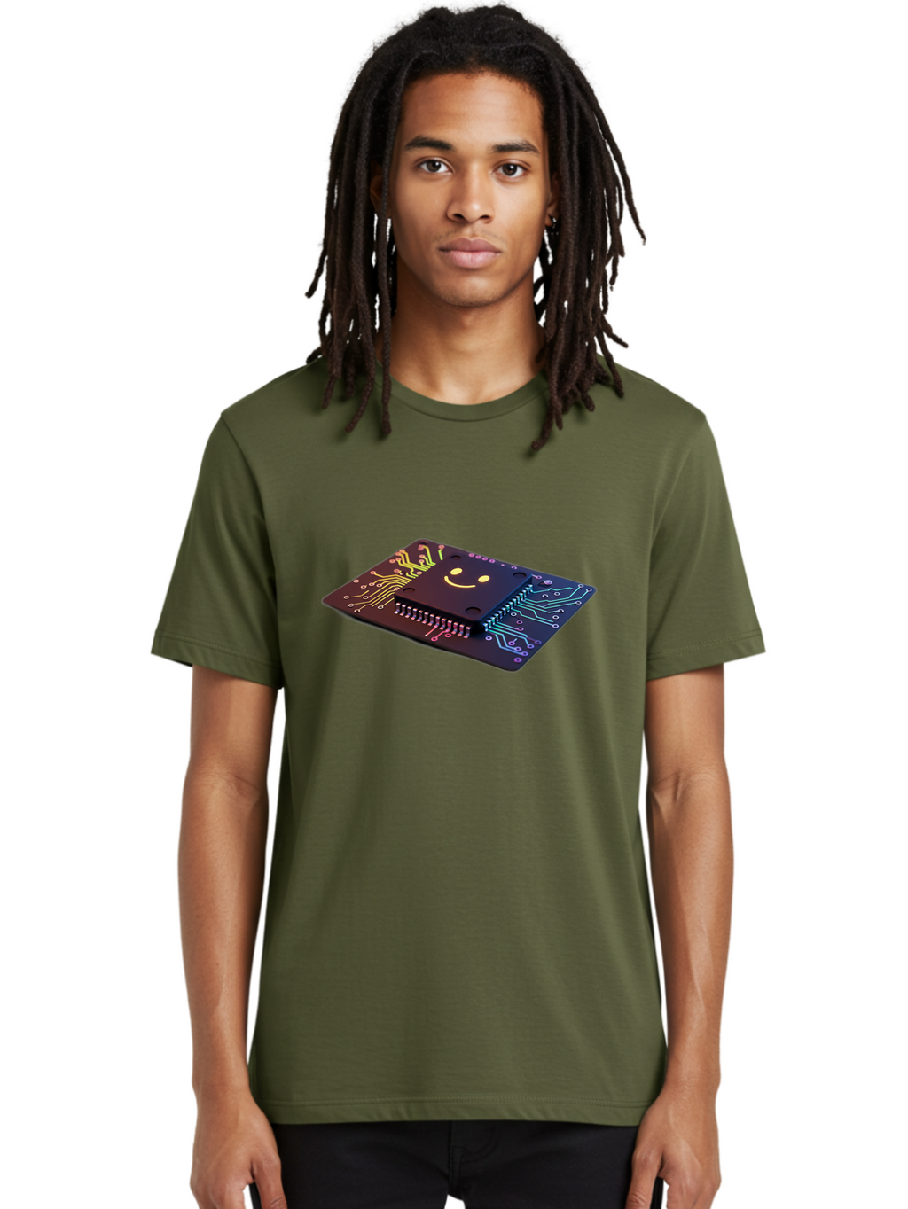 Smiley-Microchip Men'S Graphic Tee, 100% Cotton, Comfortable Casual Summer Wear, Machine Washable, Vintage Camera, Old Camera, Antique Camera, Black Camera, Classic Photography, Photography Equipment, Nostalgic Device, Film Camera, Camera Art Bai376