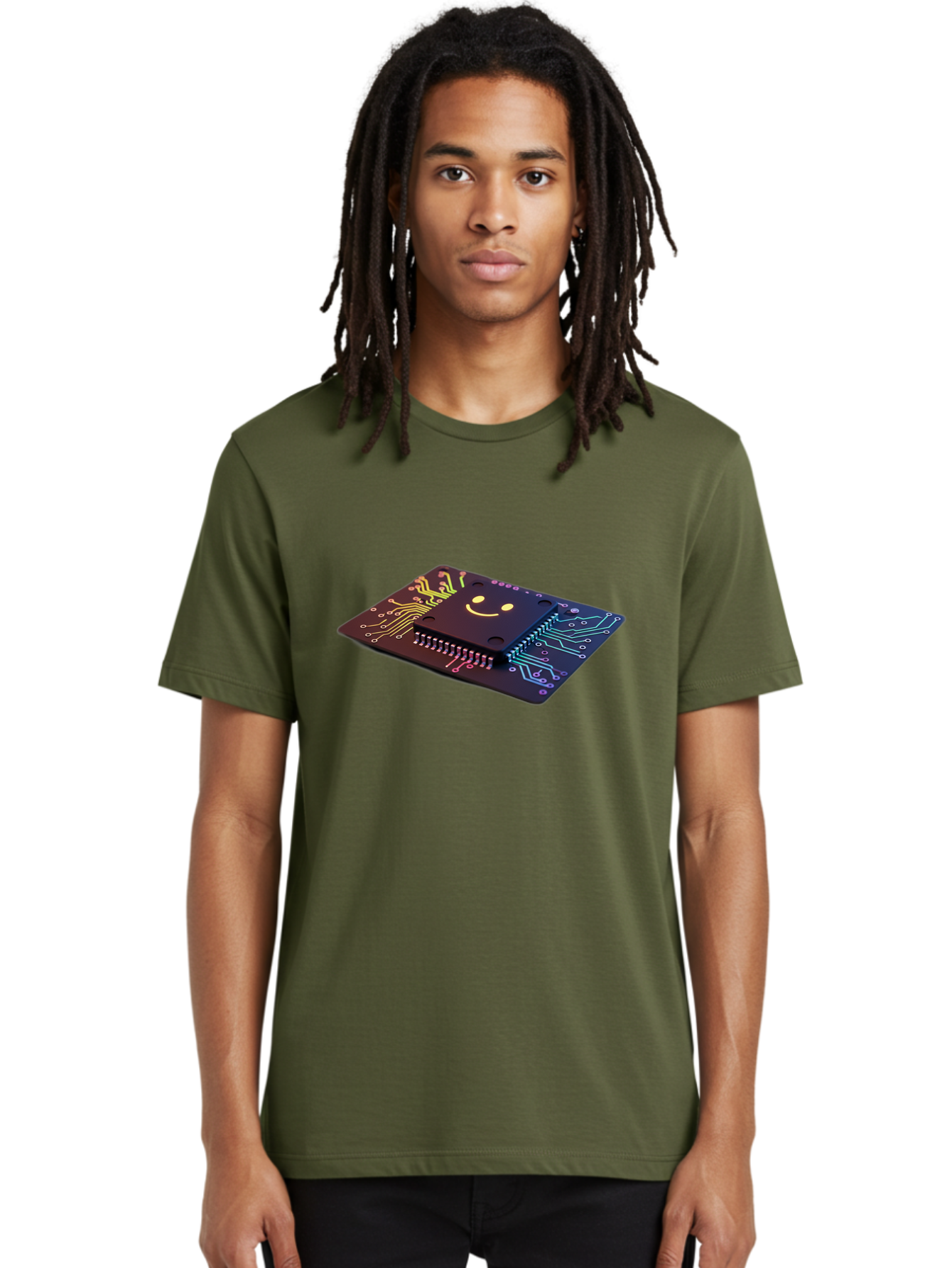 Smiley-Microchip Men'S Graphic Tee, 100% Cotton, Comfortable Casual Summer Wear, Machine Washable, Vintage Camera, Old Camera, Antique Camera, Black Camera, Classic Photography, Photography Equipment, Nostalgic Device, Film Camera, Camera Art Bai376