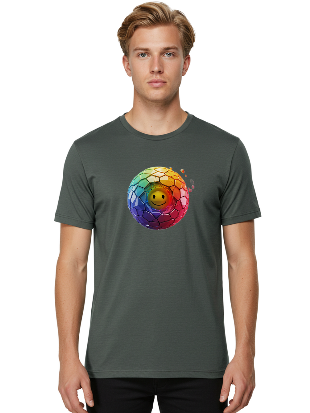 Smiley-Mosaic-Ball Men'S Graphic Tee, 100% Cotton, Comfortable Casual Summer Wear, Machine Washable, Vintage Camera, Old Camera, Antique Camera, Black Camera, Classic Photography, Photography Equipment, Nostalgic Device, Film Camera, Bai377