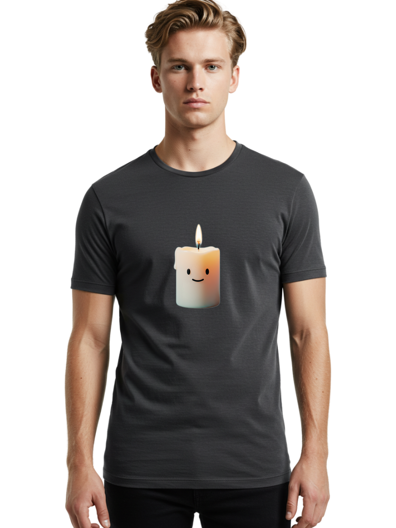 Smiling-Candle-1 Men'S Graphic Tee, 100% Cotton, Comfortable Casual Summer Wear, Machine Washable, Vintage Camera, Old Camera, Antique Camera, Black Camera, Classic Photography, Photography Equipment, Nostalgic Device, Film Camera, Camera Art Bai381