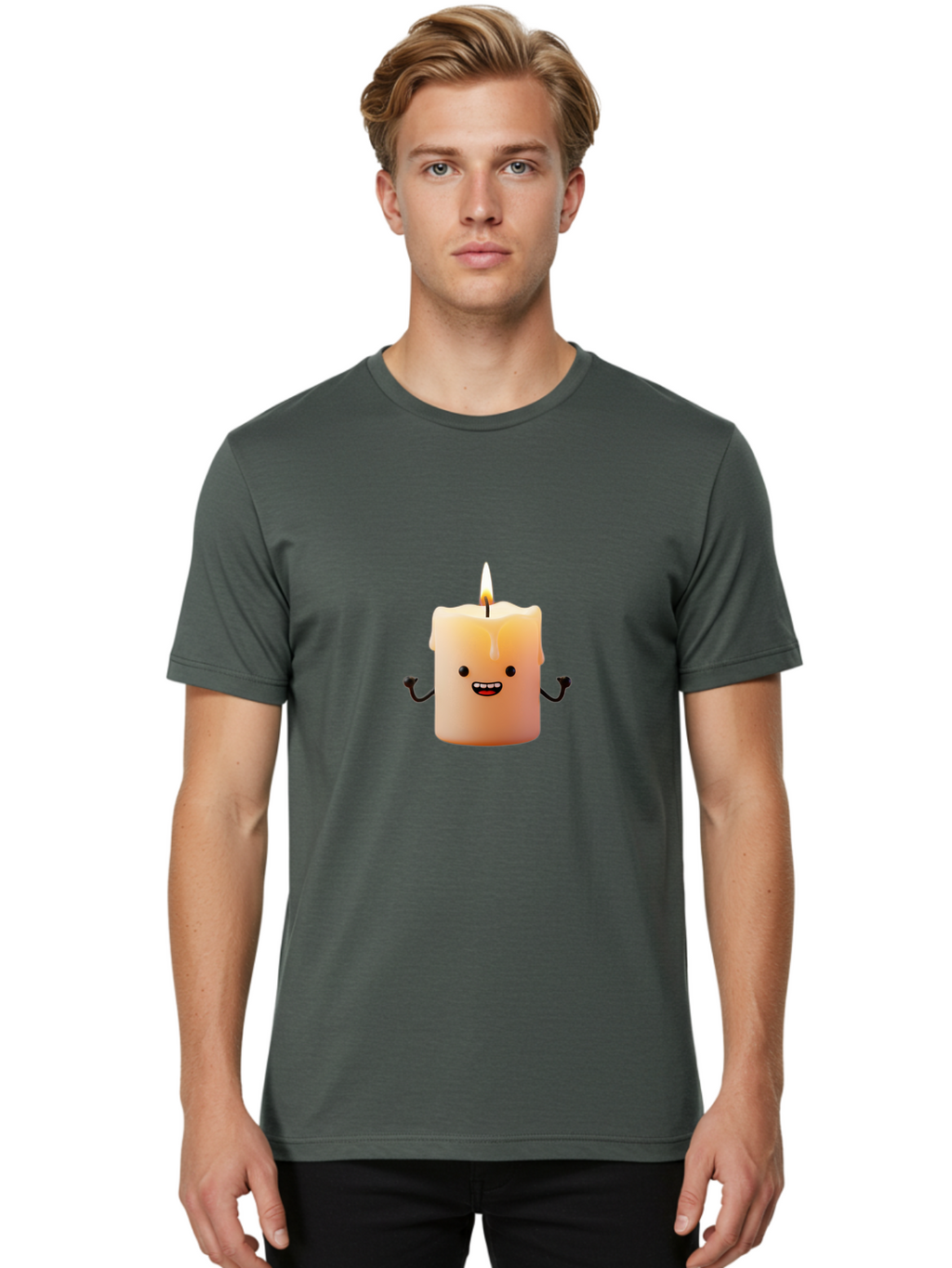 Smiling-Candle-2 Men'S Graphic Tee, 100% Cotton, Comfortable Casual Summer Wear, Machine Washable, Vintage Camera, Old Camera, Antique Camera, Black Camera, Classic Photography, Photography Equipment, Nostalgic Device, Film Camera, Camera Art Bai382