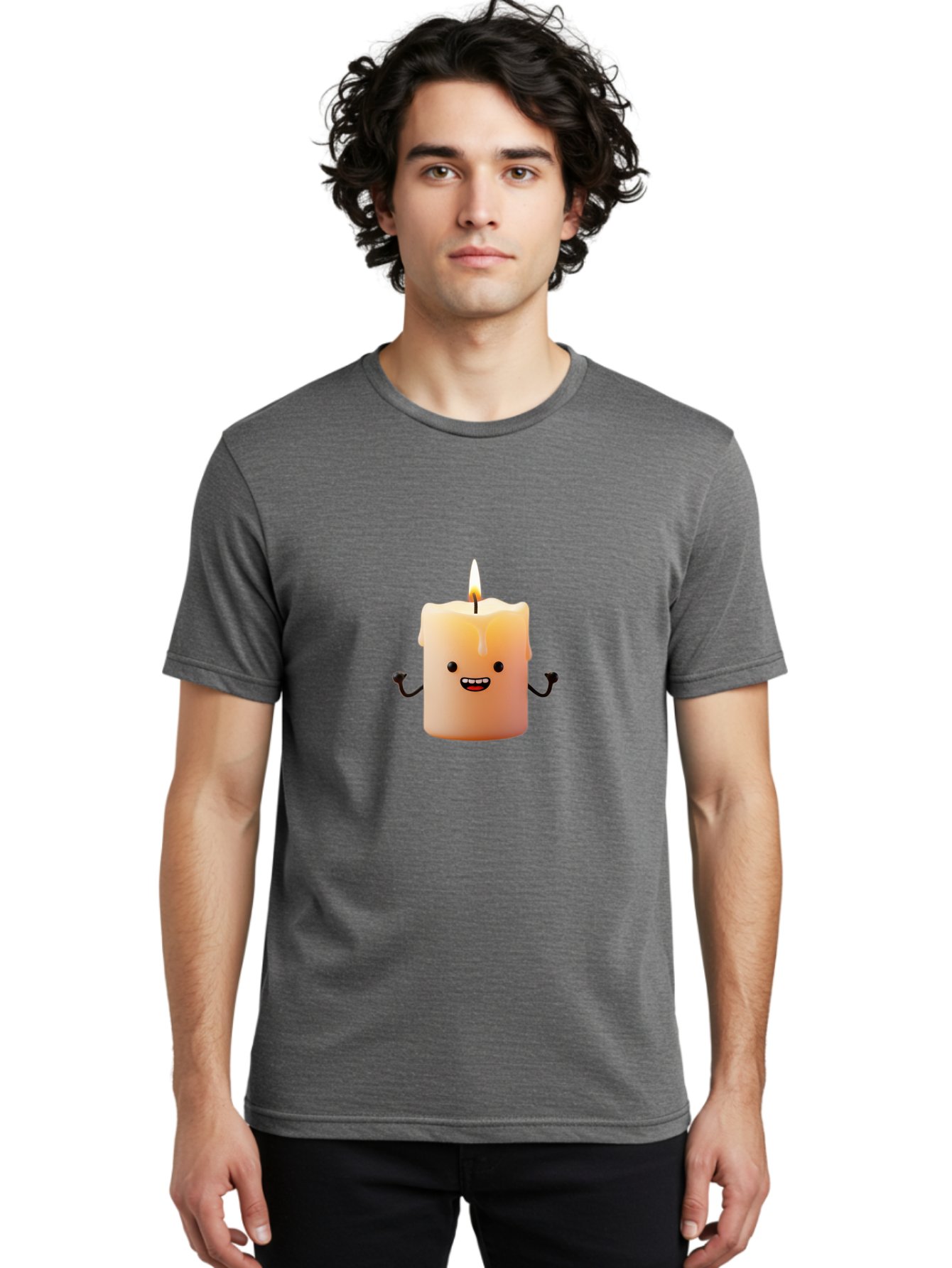 Smiling-Candle-2 Men'S Graphic Tee, 100% Cotton, Comfortable Casual Summer Wear, Machine Washable, Vintage Camera, Old Camera, Antique Camera, Black Camera, Classic Photography, Photography Equipment, Nostalgic Device, Film Camera, Camera Art Bai382
