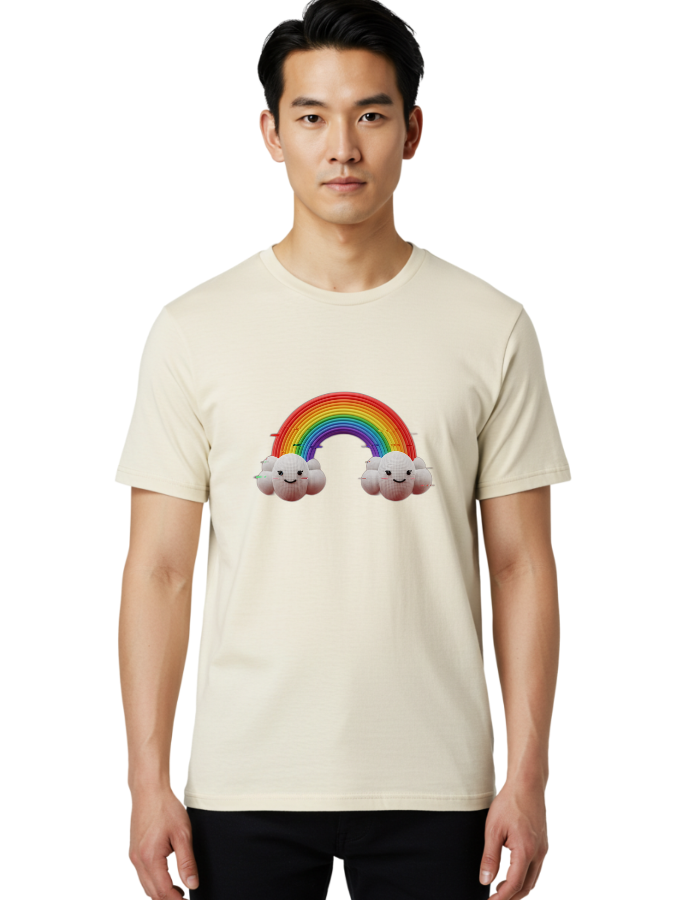 Smiling-Clouds-Rainbow Men'S Graphic Tee, 100% Cotton, Comfortable Casual Summer Wear, Machine Washable, Vintage Camera, Old Camera, Antique Camera, Black Camera, Classic Photography, Photography Equipment, Nostalgic Device, Film Camera, Bai387