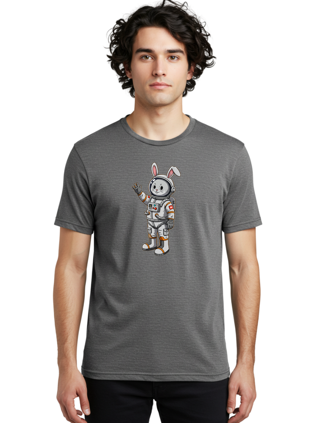 Space-Bunny-1 Men'S Graphic Tee, 100% Cotton, Comfortable Casual Summer Wear, Machine Washable, Vintage Camera, Old Camera, Antique Camera, Black Camera, Classic Photography, Photography Equipment, Nostalgic Device, Film Camera, Camera Art Bai392