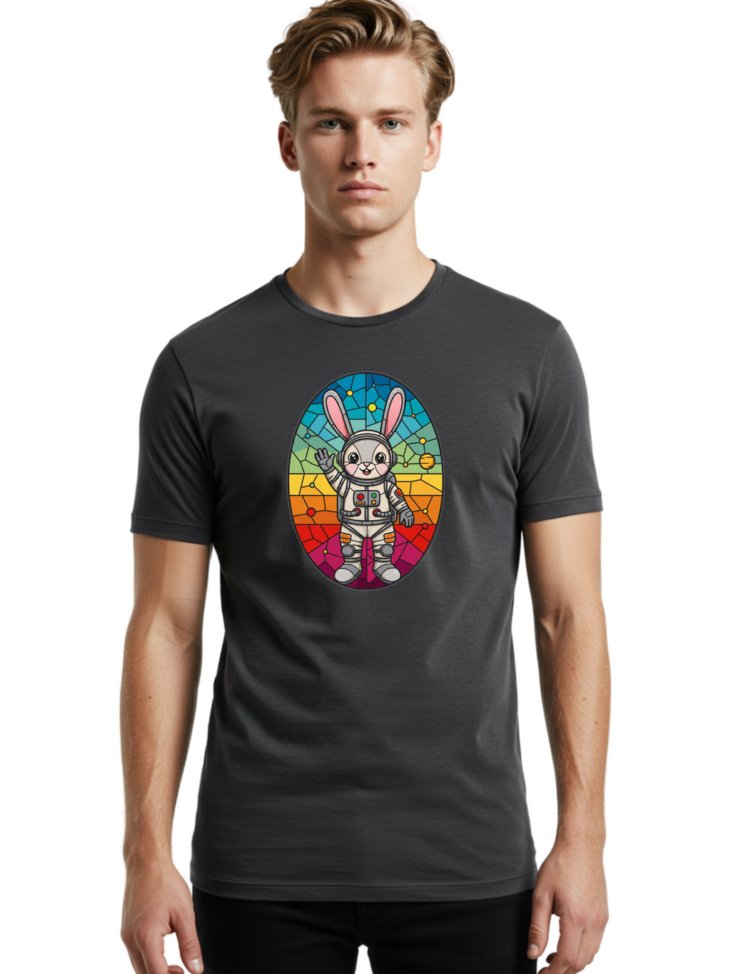 Space-Bunny-11 Men'S Graphic Tee, 100% Cotton, Comfortable Casual Summer Wear, Machine Washable, Vintage Camera, Old Camera, Antique Camera, Black Camera, Classic Photography, Photography Equipment, Nostalgic Device, Film Camera, Camera Art Bai394