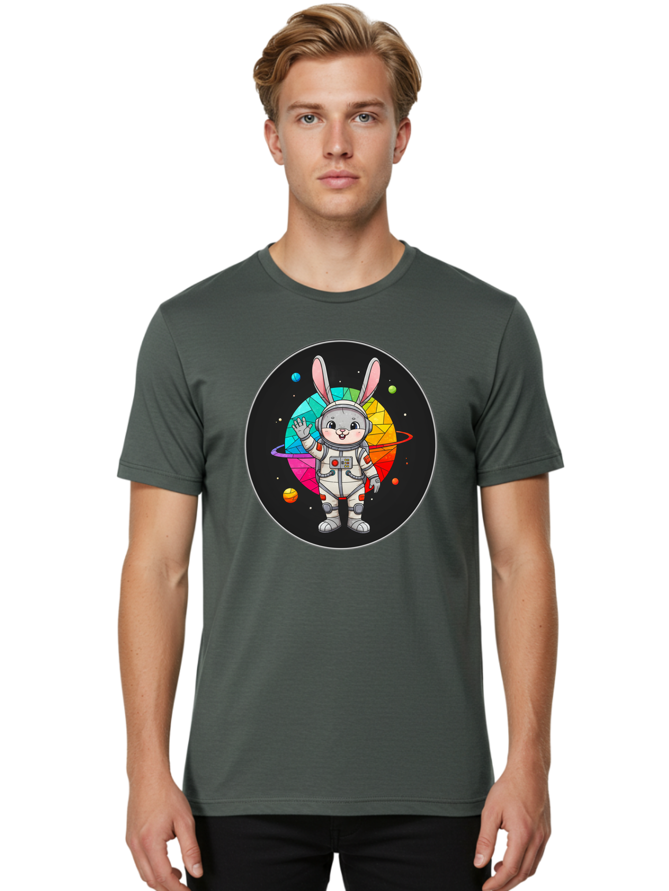 Space-Bunny-13 Men'S Graphic Tee, 100% Cotton, Comfortable Casual Summer Wear, Machine Washable, Vintage Camera, Old Camera, Antique Camera, Black Camera, Classic Photography, Photography Equipment, Nostalgic Device, Film Camera, Camera Art Bai396