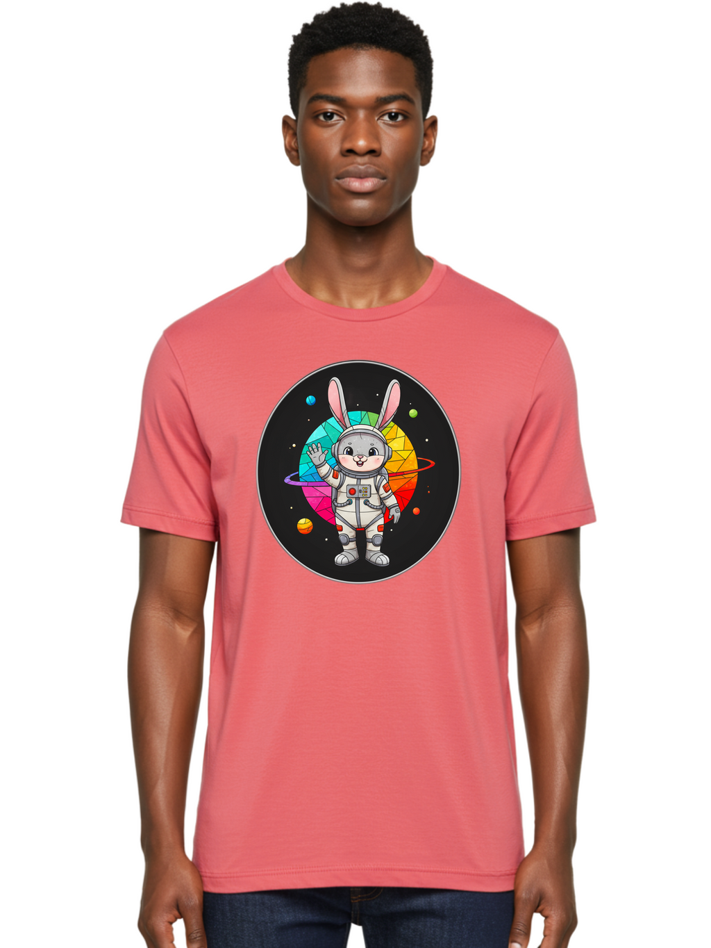 Space-Bunny-13 Men'S Graphic Tee, 100% Cotton, Comfortable Casual Summer Wear, Machine Washable, Vintage Camera, Old Camera, Antique Camera, Black Camera, Classic Photography, Photography Equipment, Nostalgic Device, Film Camera, Camera Art Bai396