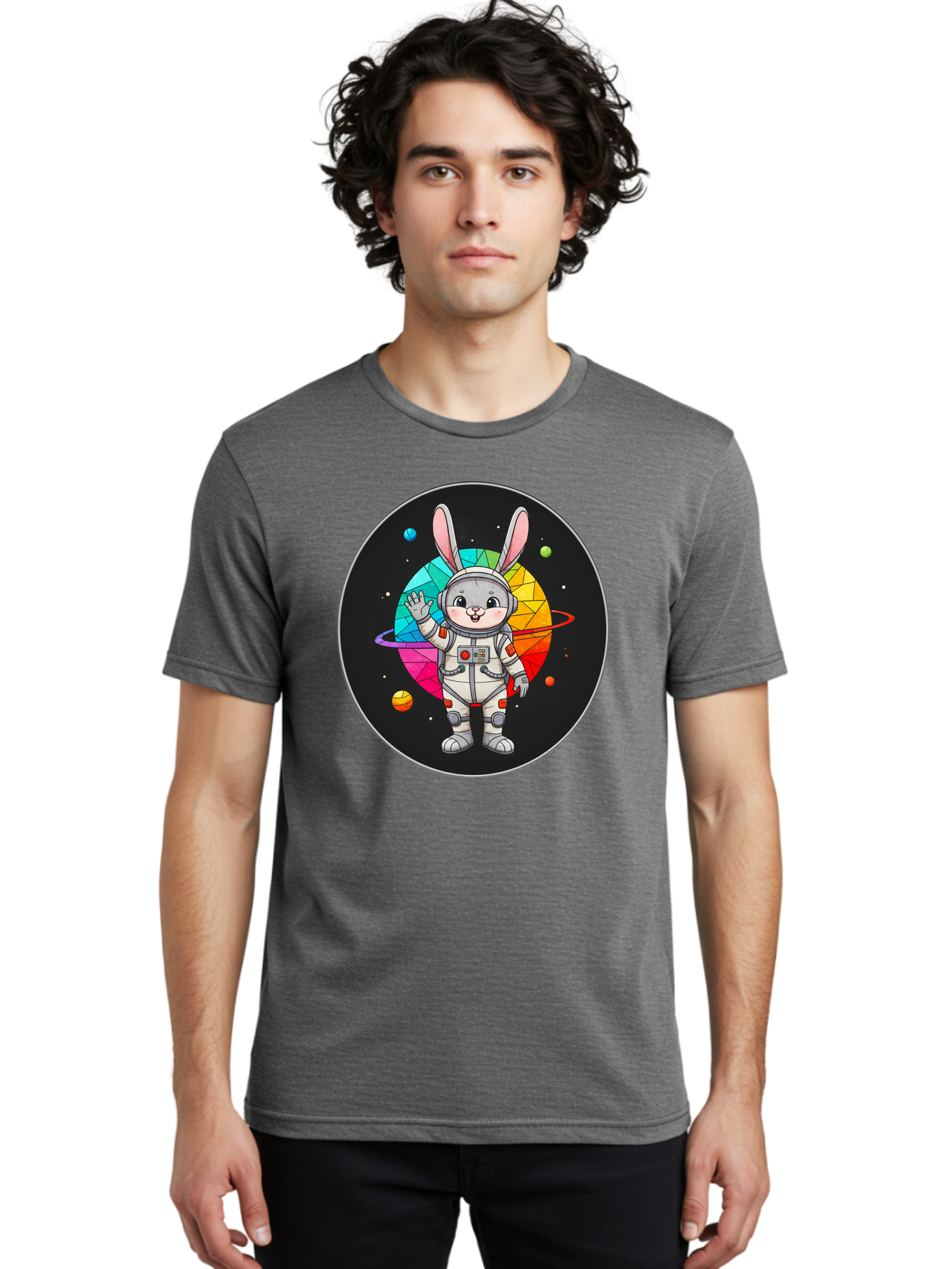 Space-Bunny-13 Men'S Graphic Tee, 100% Cotton, Comfortable Casual Summer Wear, Machine Washable, Vintage Camera, Old Camera, Antique Camera, Black Camera, Classic Photography, Photography Equipment, Nostalgic Device, Film Camera, Camera Art Bai396