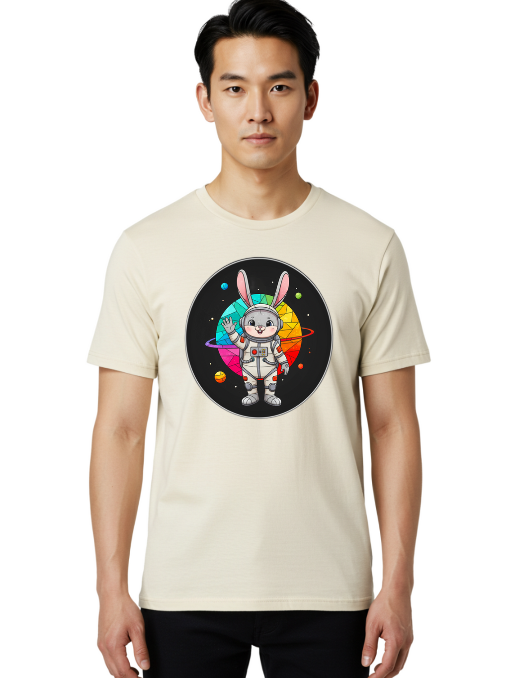 Space-Bunny-13 Men'S Graphic Tee, 100% Cotton, Comfortable Casual Summer Wear, Machine Washable, Vintage Camera, Old Camera, Antique Camera, Black Camera, Classic Photography, Photography Equipment, Nostalgic Device, Film Camera, Camera Art Bai396