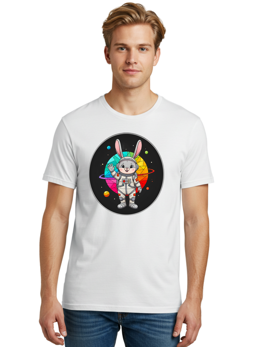 Space-Bunny-13 Men'S Graphic Tee, 100% Cotton, Comfortable Casual Summer Wear, Machine Washable, Vintage Camera, Old Camera, Antique Camera, Black Camera, Classic Photography, Photography Equipment, Nostalgic Device, Film Camera, Camera Art Bai396