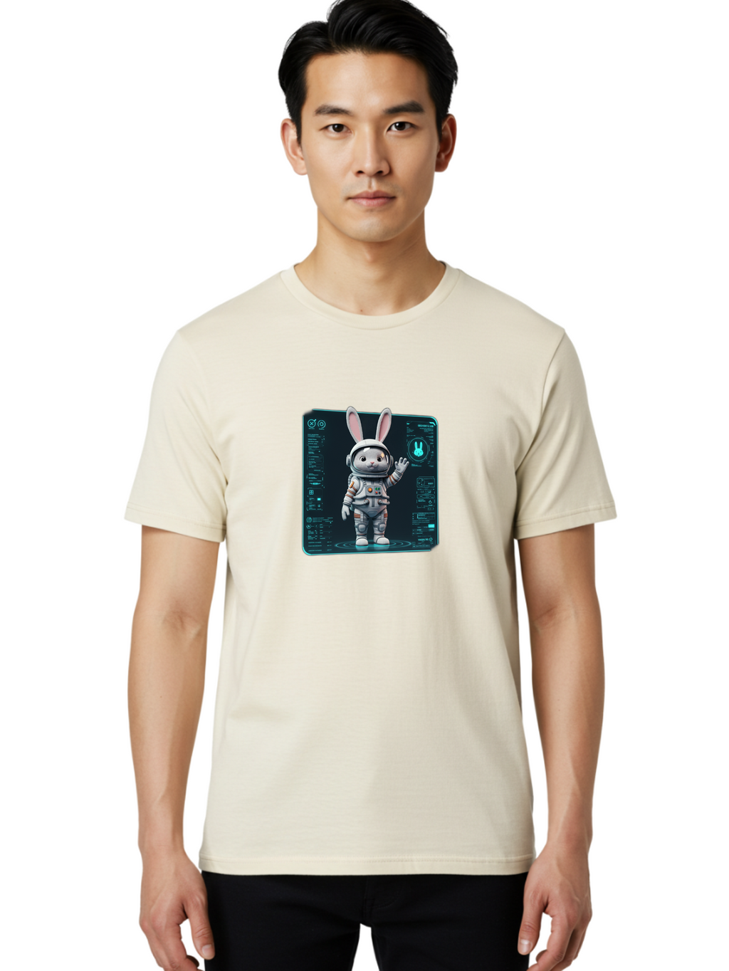 Space-Bunny-14 Men'S Graphic Tee, 100% Cotton, Comfortable Casual Summer Wear, Machine Washable, Vintage Camera, Old Camera, Antique Camera, Black Camera, Classic Photography, Photography Equipment, Nostalgic Device, Film Camera, Camera Art Bai397