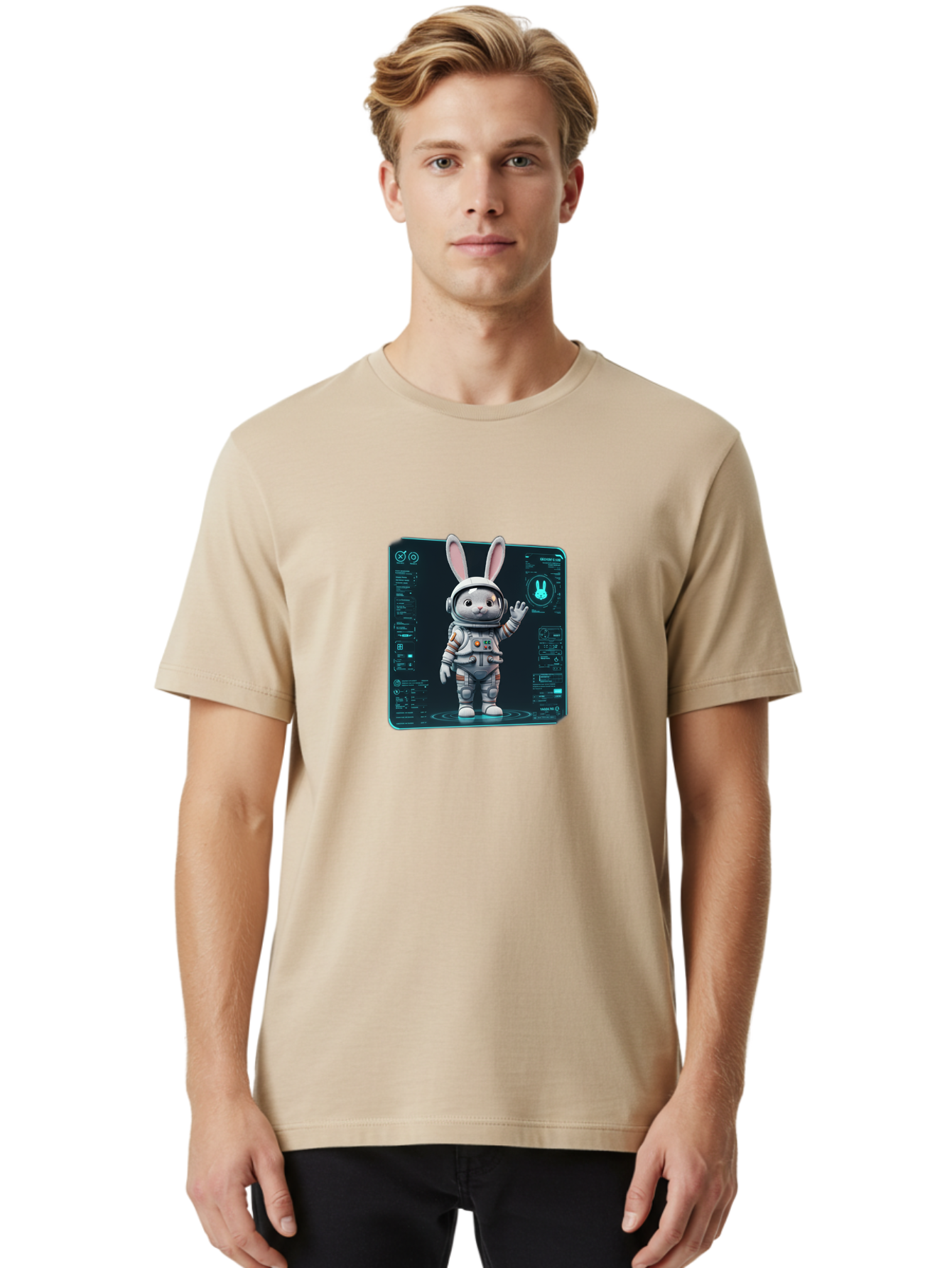 Space-Bunny-14 Men'S Graphic Tee, 100% Cotton, Comfortable Casual Summer Wear, Machine Washable, Vintage Camera, Old Camera, Antique Camera, Black Camera, Classic Photography, Photography Equipment, Nostalgic Device, Film Camera, Camera Art Bai397