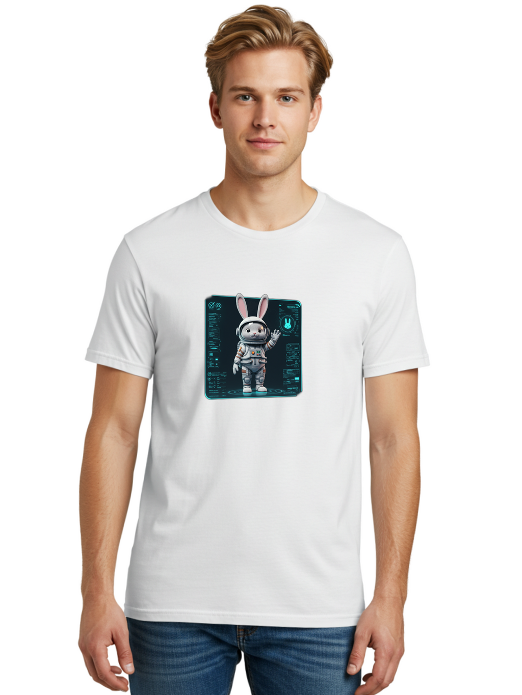 Space-Bunny-14 Men'S Graphic Tee, 100% Cotton, Comfortable Casual Summer Wear, Machine Washable, Vintage Camera, Old Camera, Antique Camera, Black Camera, Classic Photography, Photography Equipment, Nostalgic Device, Film Camera, Camera Art Bai397