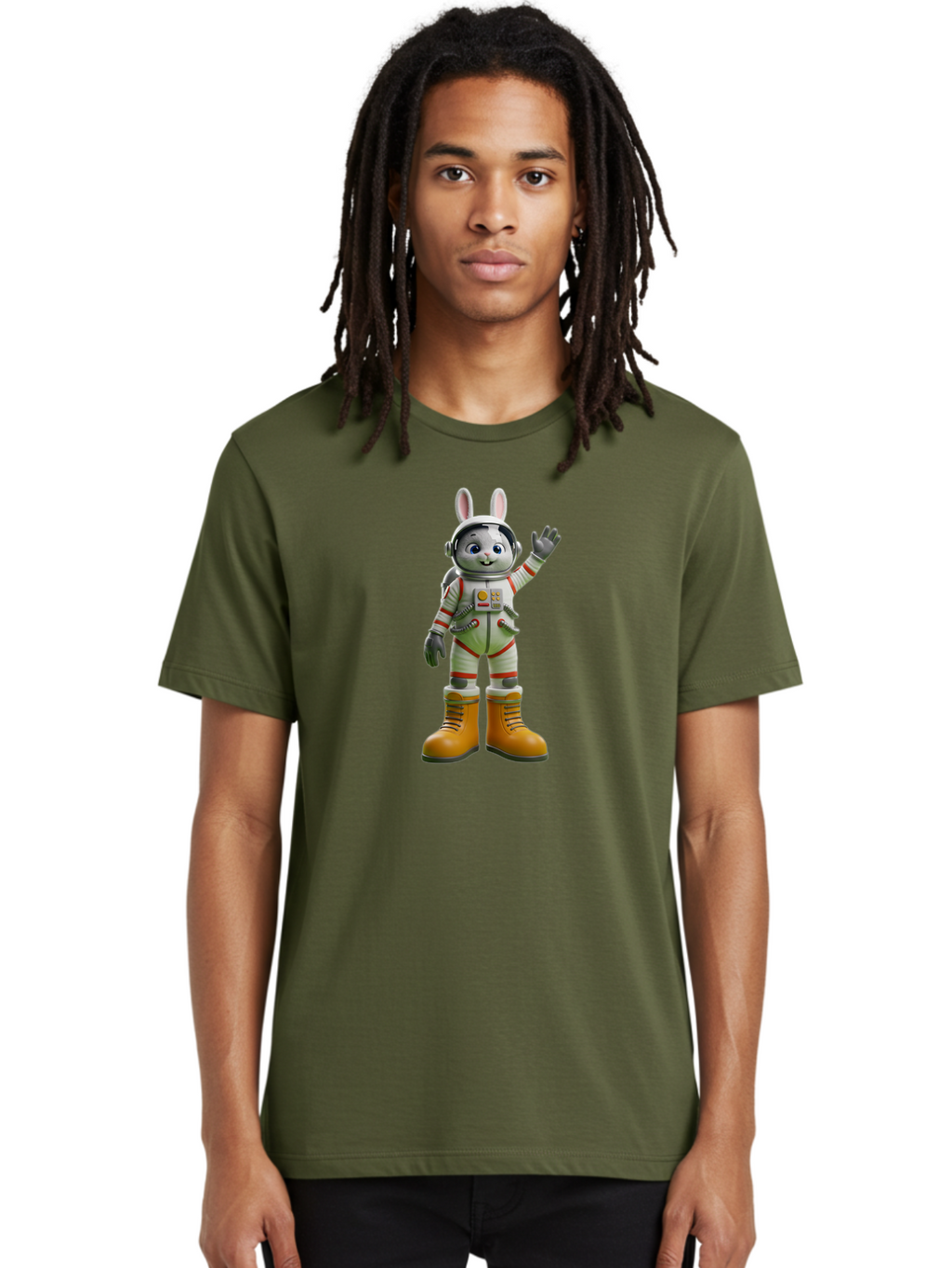 Space-Bunny-2 Men'S Graphic Tee, 100% Cotton, Comfortable Casual Summer Wear, Machine Washable, Vintage Camera, Old Camera, Antique Camera, Black Camera, Classic Photography, Photography Equipment, Nostalgic Device, Film Camera, Camera Art Bai399