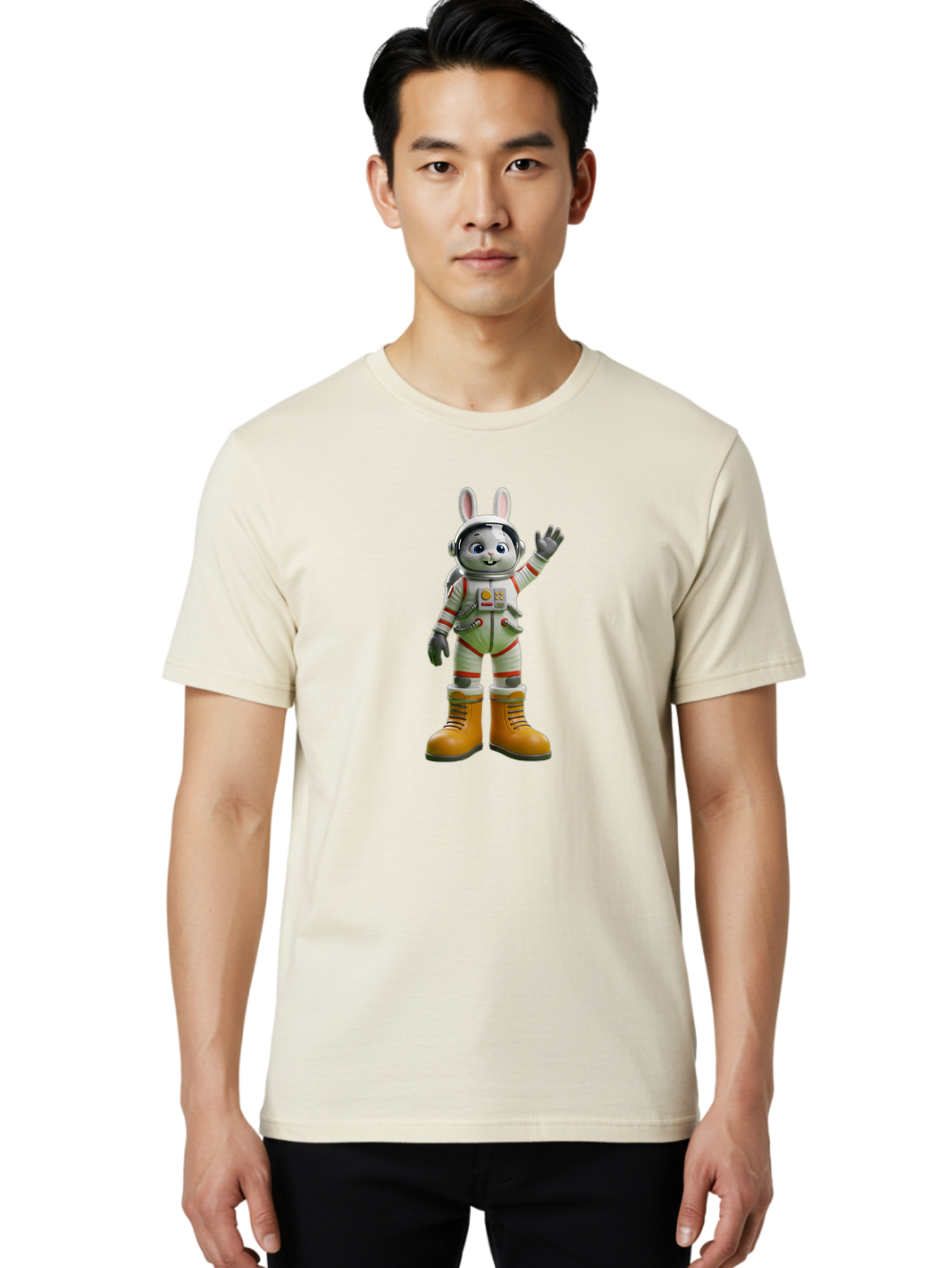 Space-Bunny-2 Men'S Graphic Tee, 100% Cotton, Comfortable Casual Summer Wear, Machine Washable, Vintage Camera, Old Camera, Antique Camera, Black Camera, Classic Photography, Photography Equipment, Nostalgic Device, Film Camera, Camera Art Bai399