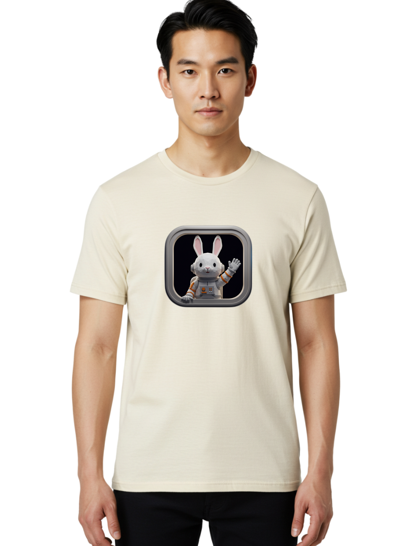 Space-Bunny-4 Men'S Graphic Tee, 100% Cotton, Comfortable Casual Summer Wear, Machine Washable, Vintage Camera, Old Camera, Antique Camera, Black Camera, Classic Photography, Photography Equipment, Nostalgic Device, Film Camera, Camera Art Bai401