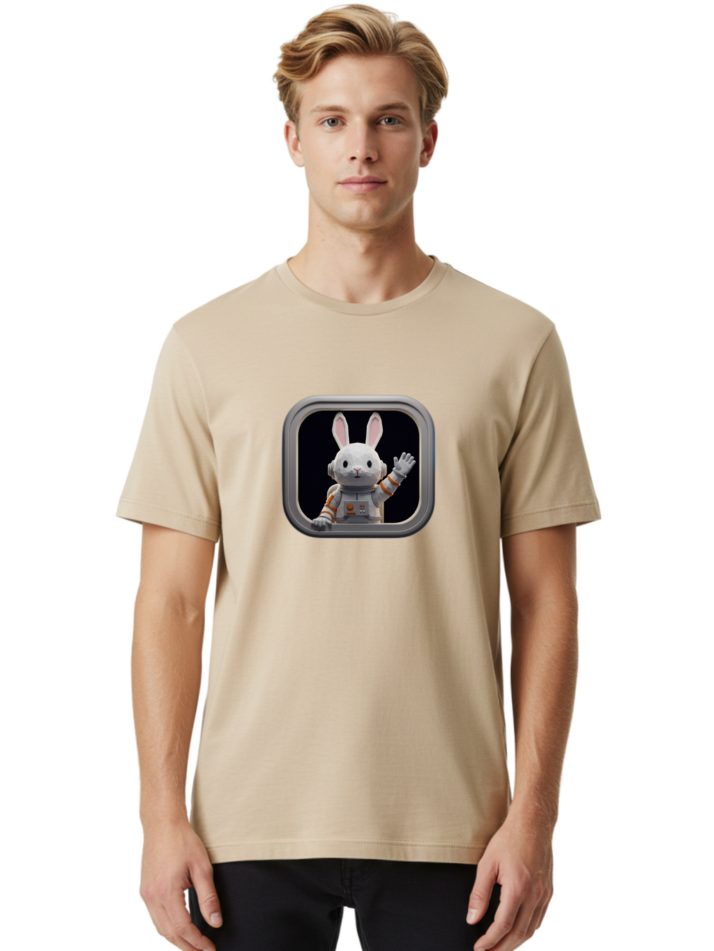 Space-Bunny-4 Men'S Graphic Tee, 100% Cotton, Comfortable Casual Summer Wear, Machine Washable, Vintage Camera, Old Camera, Antique Camera, Black Camera, Classic Photography, Photography Equipment, Nostalgic Device, Film Camera, Camera Art Bai401