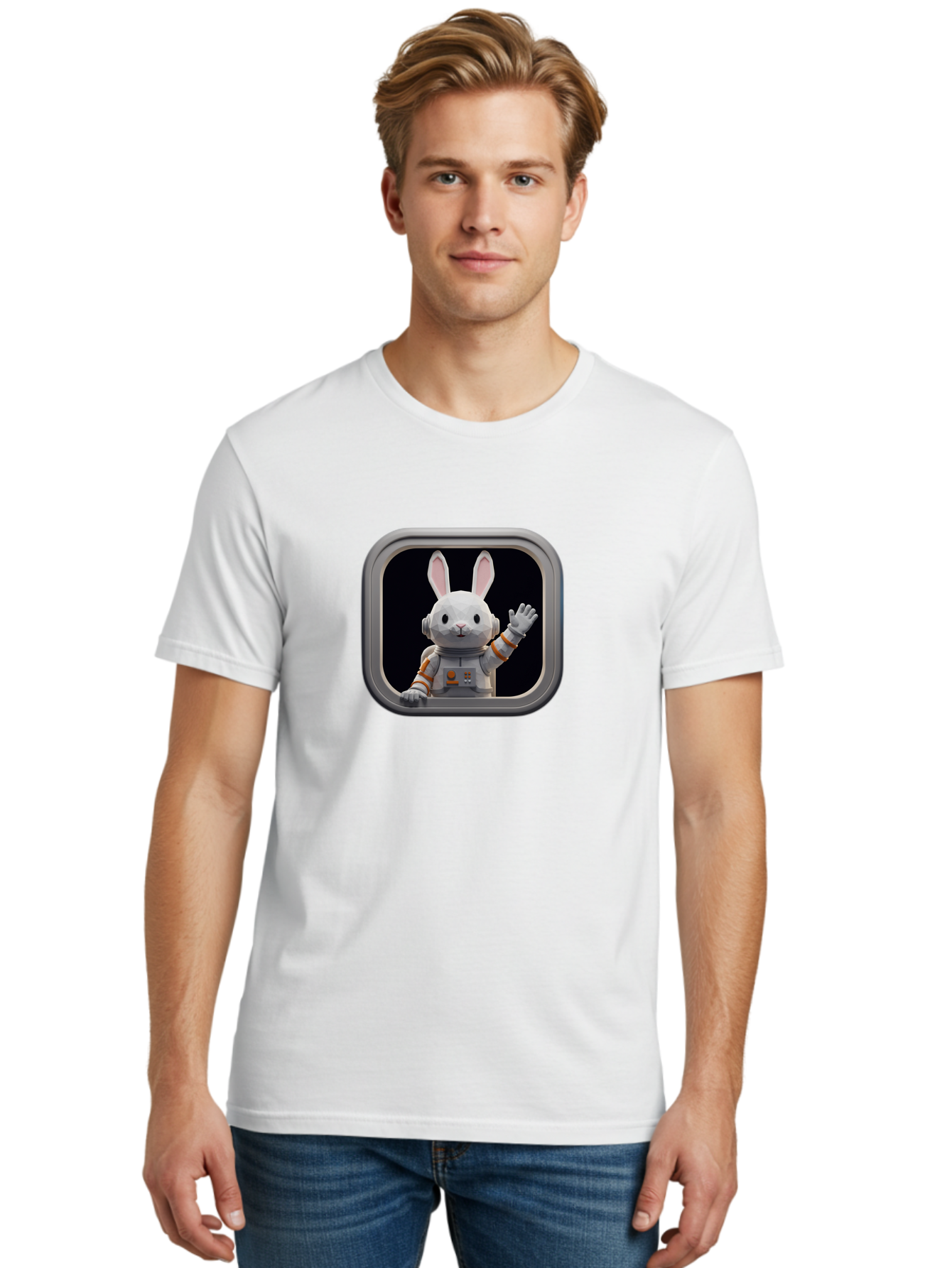 Space-Bunny-4 Men'S Graphic Tee, 100% Cotton, Comfortable Casual Summer Wear, Machine Washable, Vintage Camera, Old Camera, Antique Camera, Black Camera, Classic Photography, Photography Equipment, Nostalgic Device, Film Camera, Camera Art Bai401