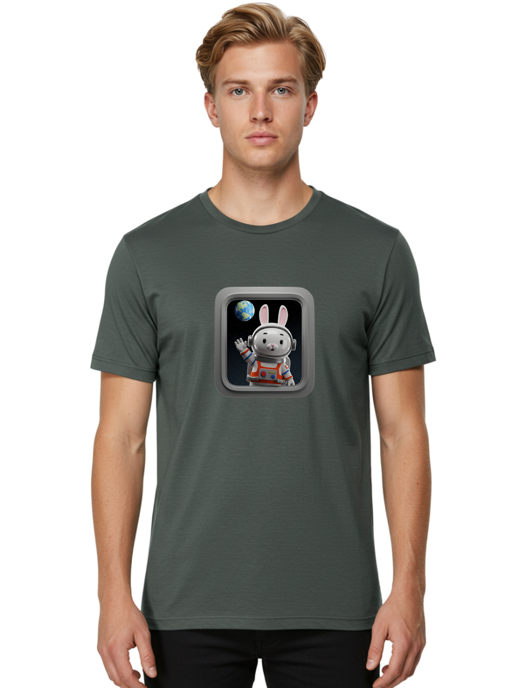 Space-Bunny-5 Men'S Graphic Tee, 100% Cotton, Comfortable Casual Summer Wear, Machine Washable, Vintage Camera, Old Camera, Antique Camera, Black Camera, Classic Photography, Photography Equipment, Nostalgic Device, Film Camera, Camera Art Bai402