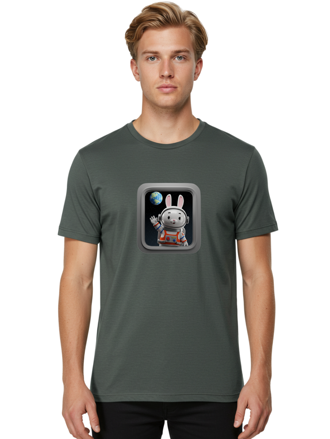 Space-Bunny-5 Men'S Graphic Tee, 100% Cotton, Comfortable Casual Summer Wear, Machine Washable, Vintage Camera, Old Camera, Antique Camera, Black Camera, Classic Photography, Photography Equipment, Nostalgic Device, Film Camera, Camera Art Bai402