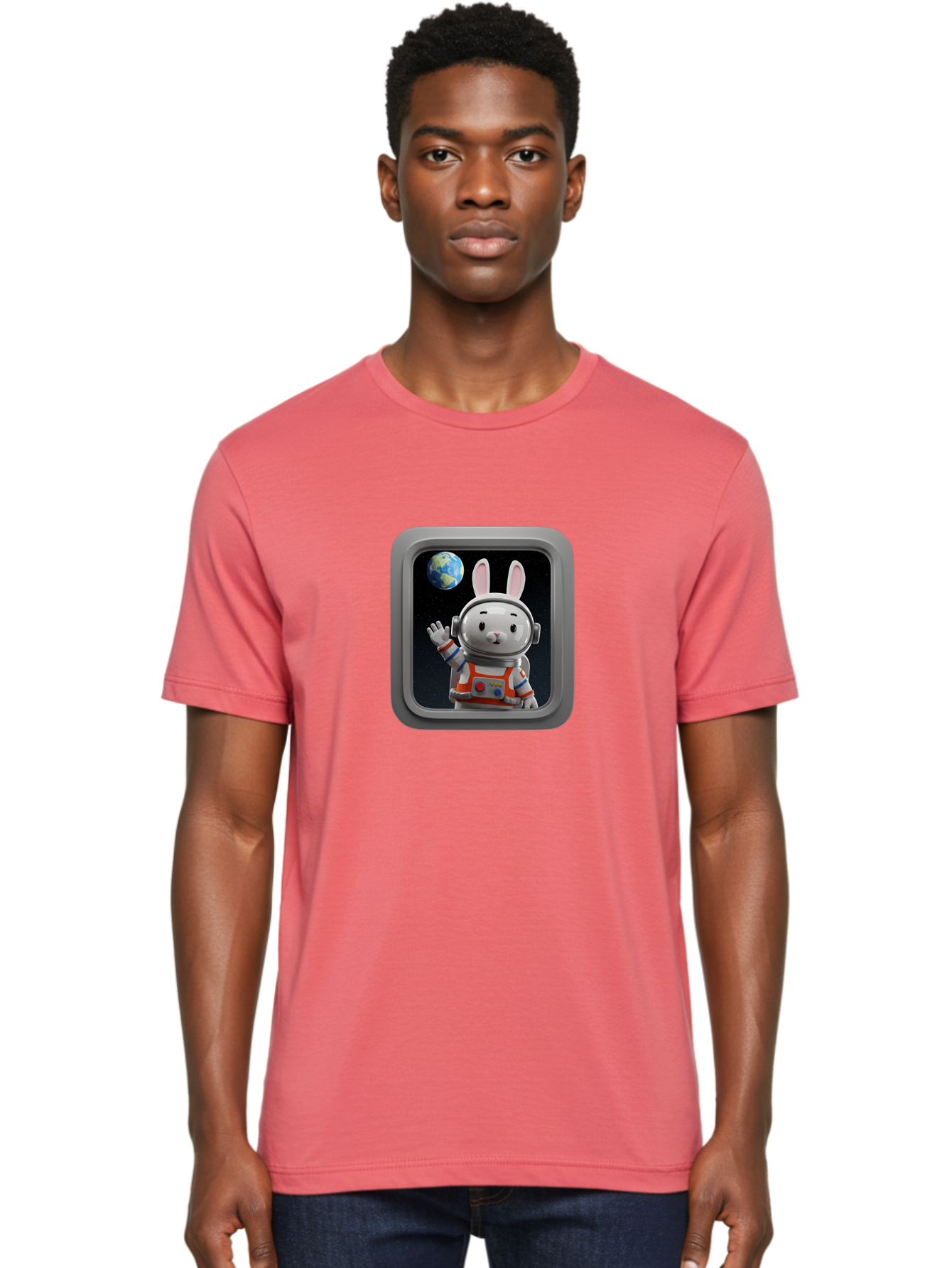 Space-Bunny-5 Men'S Graphic Tee, 100% Cotton, Comfortable Casual Summer Wear, Machine Washable, Vintage Camera, Old Camera, Antique Camera, Black Camera, Classic Photography, Photography Equipment, Nostalgic Device, Film Camera, Camera Art Bai402