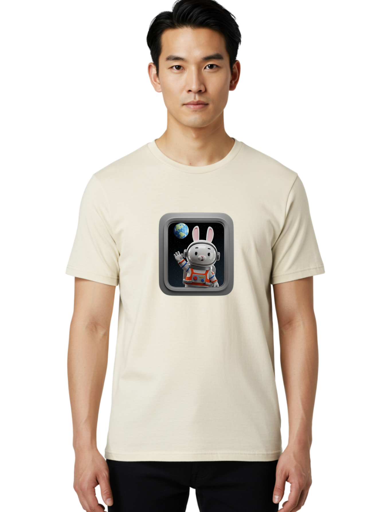 Space-Bunny-5 Men'S Graphic Tee, 100% Cotton, Comfortable Casual Summer Wear, Machine Washable, Vintage Camera, Old Camera, Antique Camera, Black Camera, Classic Photography, Photography Equipment, Nostalgic Device, Film Camera, Camera Art Bai402