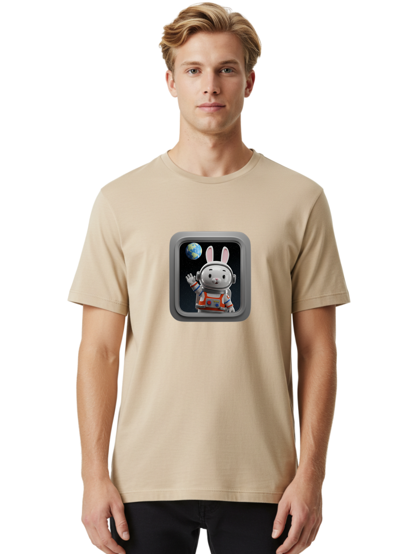 Space-Bunny-5 Men'S Graphic Tee, 100% Cotton, Comfortable Casual Summer Wear, Machine Washable, Vintage Camera, Old Camera, Antique Camera, Black Camera, Classic Photography, Photography Equipment, Nostalgic Device, Film Camera, Camera Art Bai402
