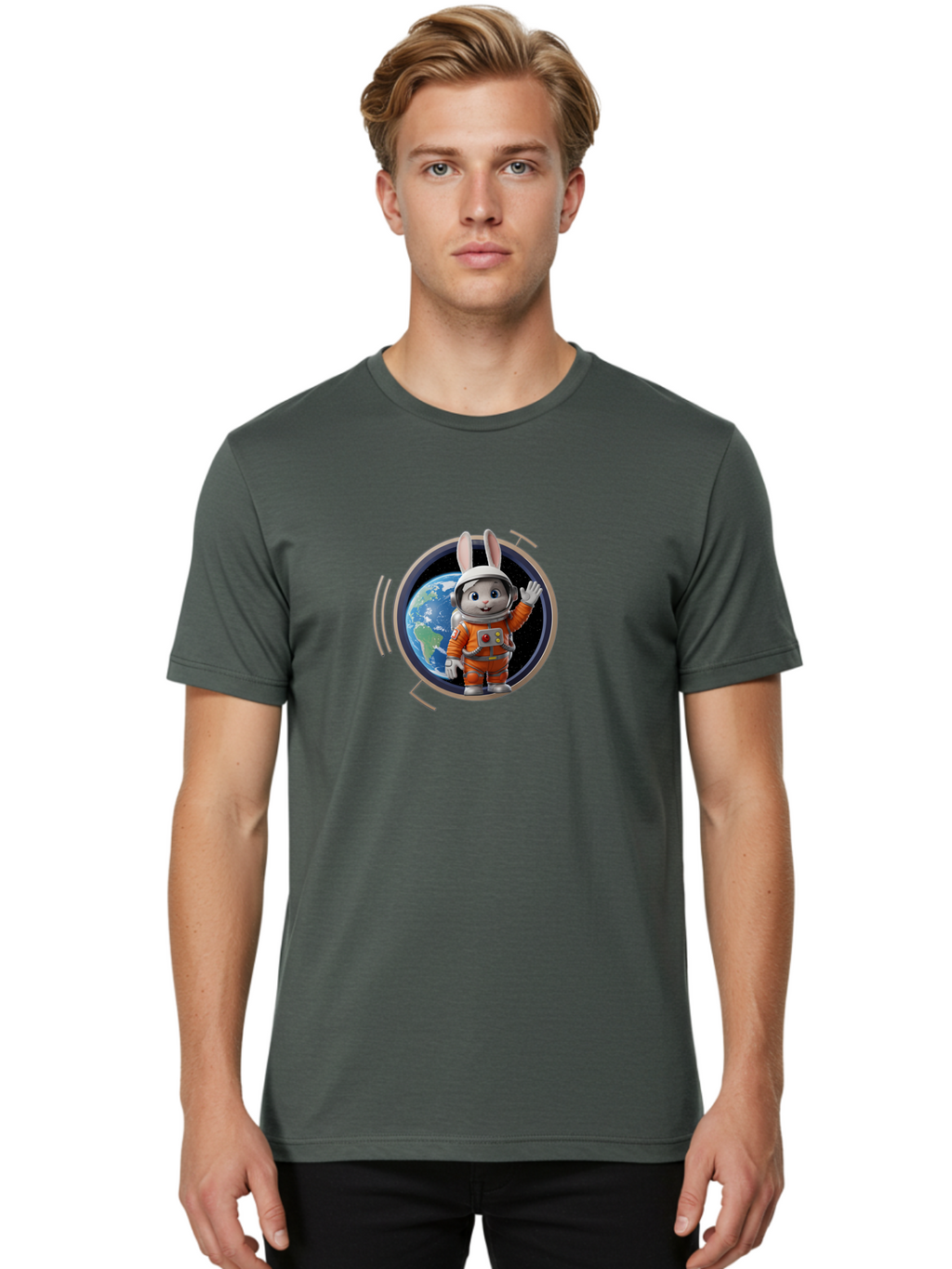 Space-Bunny-6 Men'S Graphic Tee, 100% Cotton, Comfortable Casual Summer Wear, Machine Washable, Vintage Camera, Old Camera, Antique Camera, Black Camera, Classic Photography, Photography Equipment, Nostalgic Device, Film Camera, Camera Art Bai403