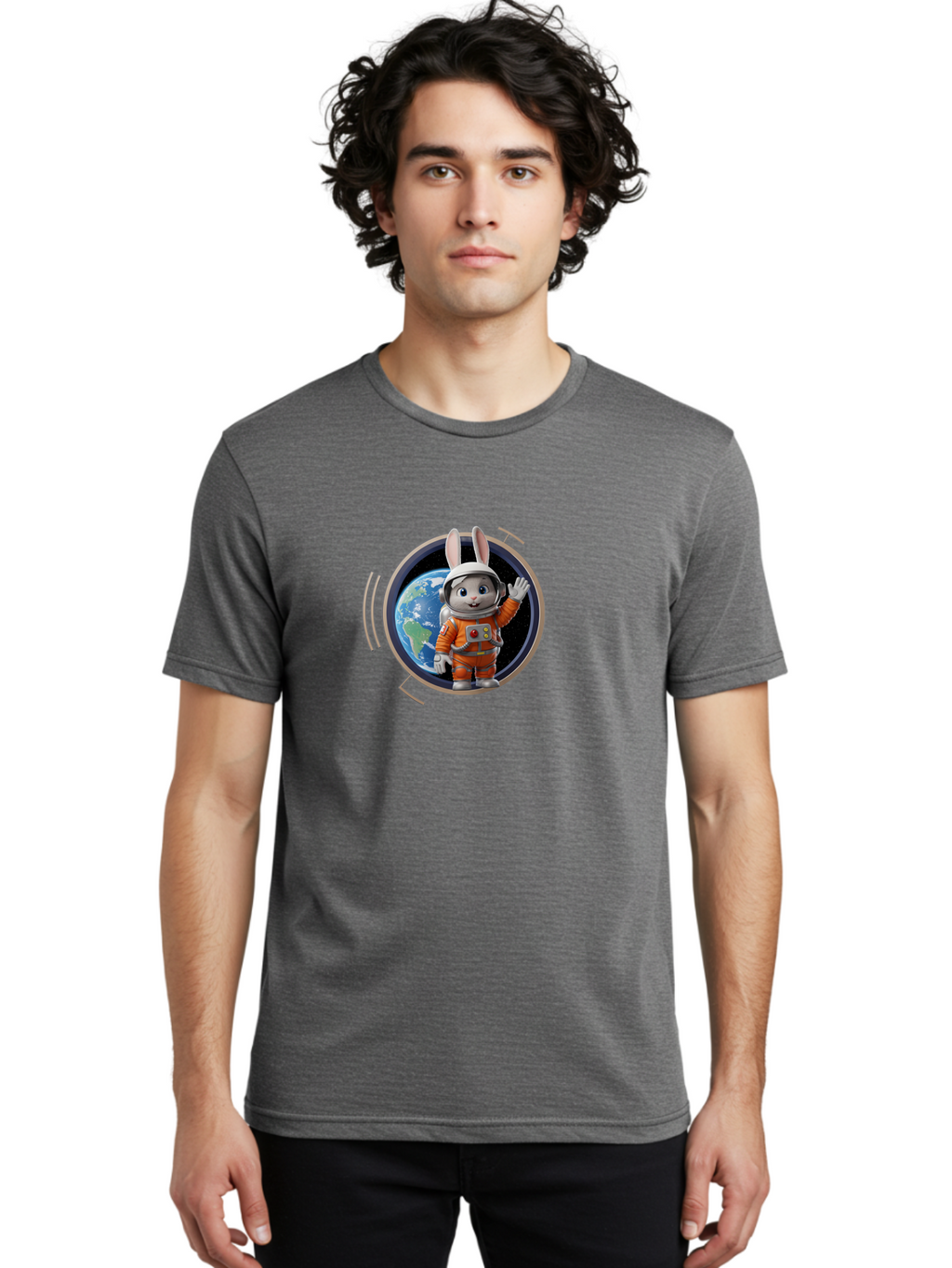 Space-Bunny-6 Men'S Graphic Tee, 100% Cotton, Comfortable Casual Summer Wear, Machine Washable, Vintage Camera, Old Camera, Antique Camera, Black Camera, Classic Photography, Photography Equipment, Nostalgic Device, Film Camera, Camera Art Bai403