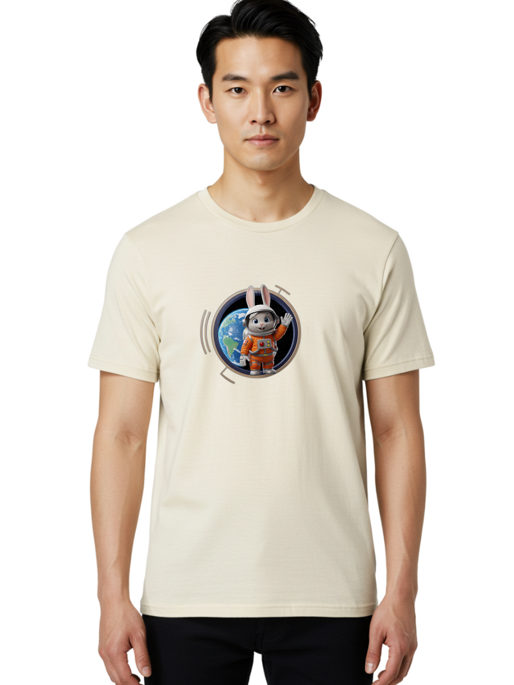 Space-Bunny-6 Men'S Graphic Tee, 100% Cotton, Comfortable Casual Summer Wear, Machine Washable, Vintage Camera, Old Camera, Antique Camera, Black Camera, Classic Photography, Photography Equipment, Nostalgic Device, Film Camera, Camera Art Bai403