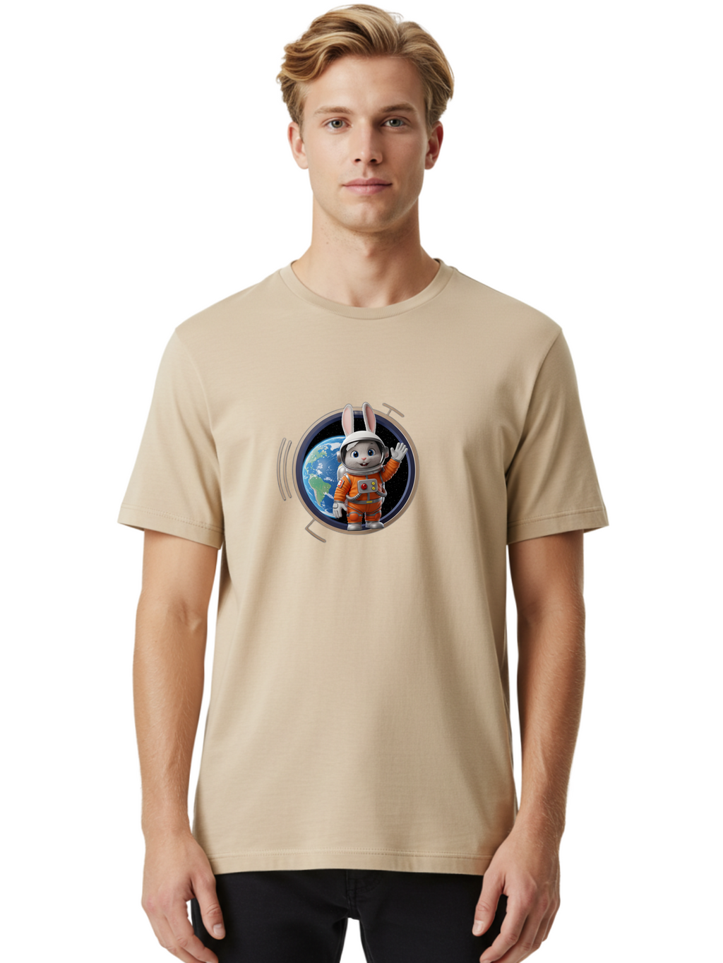 Space-Bunny-6 Men'S Graphic Tee, 100% Cotton, Comfortable Casual Summer Wear, Machine Washable, Vintage Camera, Old Camera, Antique Camera, Black Camera, Classic Photography, Photography Equipment, Nostalgic Device, Film Camera, Camera Art Bai403