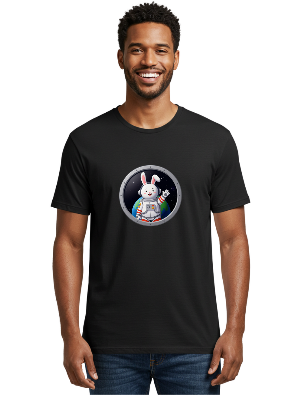 Space-Bunny-7 Men'S Graphic Tee, 100% Cotton, Comfortable Casual Summer Wear, Machine Washable, Vintage Camera, Old Camera, Antique Camera, Black Camera, Classic Photography, Photography Equipment, Nostalgic Device, Film Camera, Camera Art Bai404
