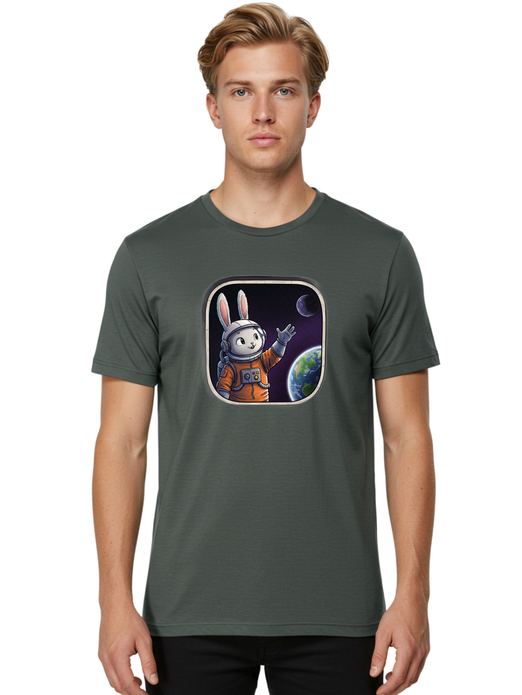Space-Bunny-8 Men'S Graphic Tee, 100% Cotton, Comfortable Casual Summer Wear, Machine Washable, Vintage Camera, Old Camera, Antique Camera, Black Camera, Classic Photography, Photography Equipment, Nostalgic Device, Film Camera, Camera Art Bai405
