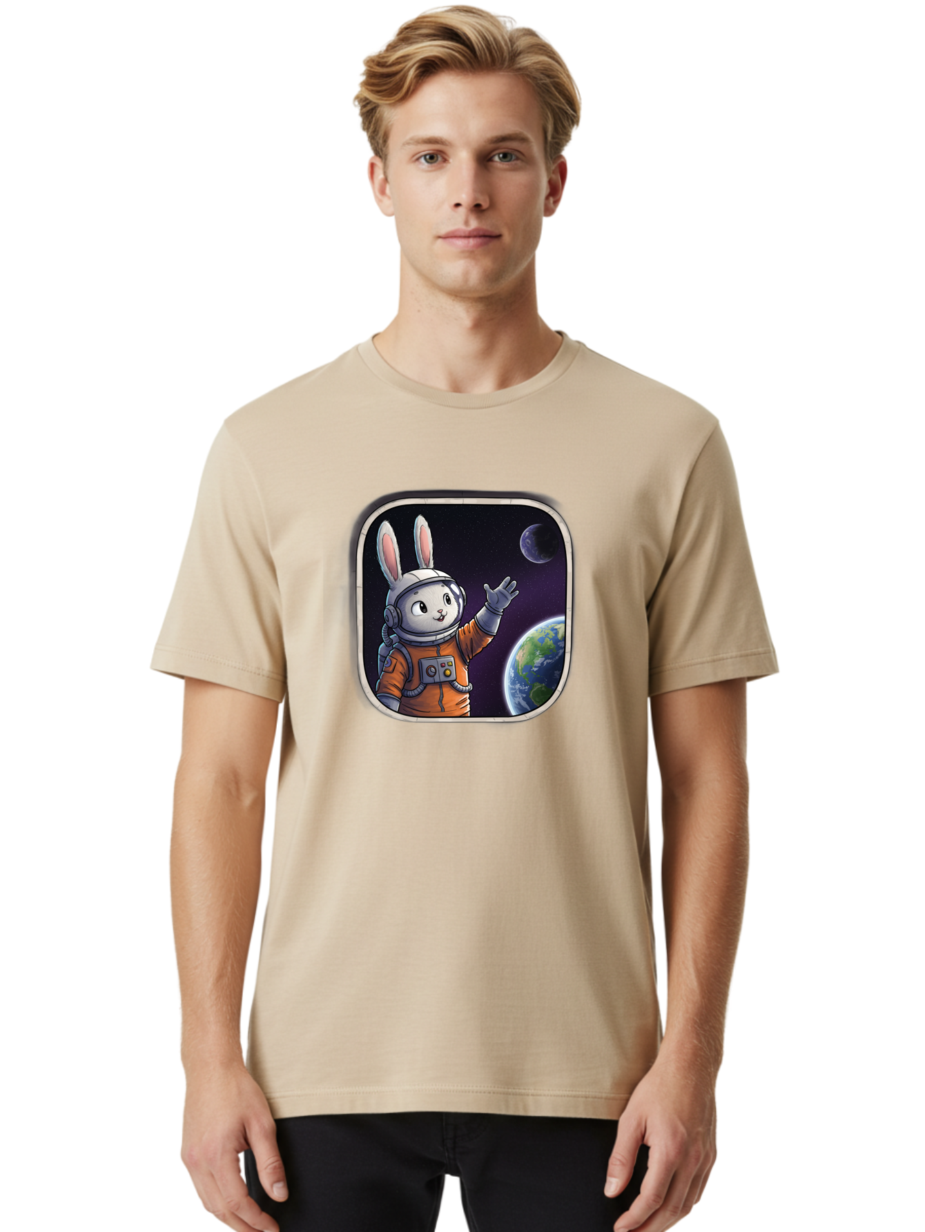 Space-Bunny-8 Men'S Graphic Tee, 100% Cotton, Comfortable Casual Summer Wear, Machine Washable, Vintage Camera, Old Camera, Antique Camera, Black Camera, Classic Photography, Photography Equipment, Nostalgic Device, Film Camera, Camera Art Bai405