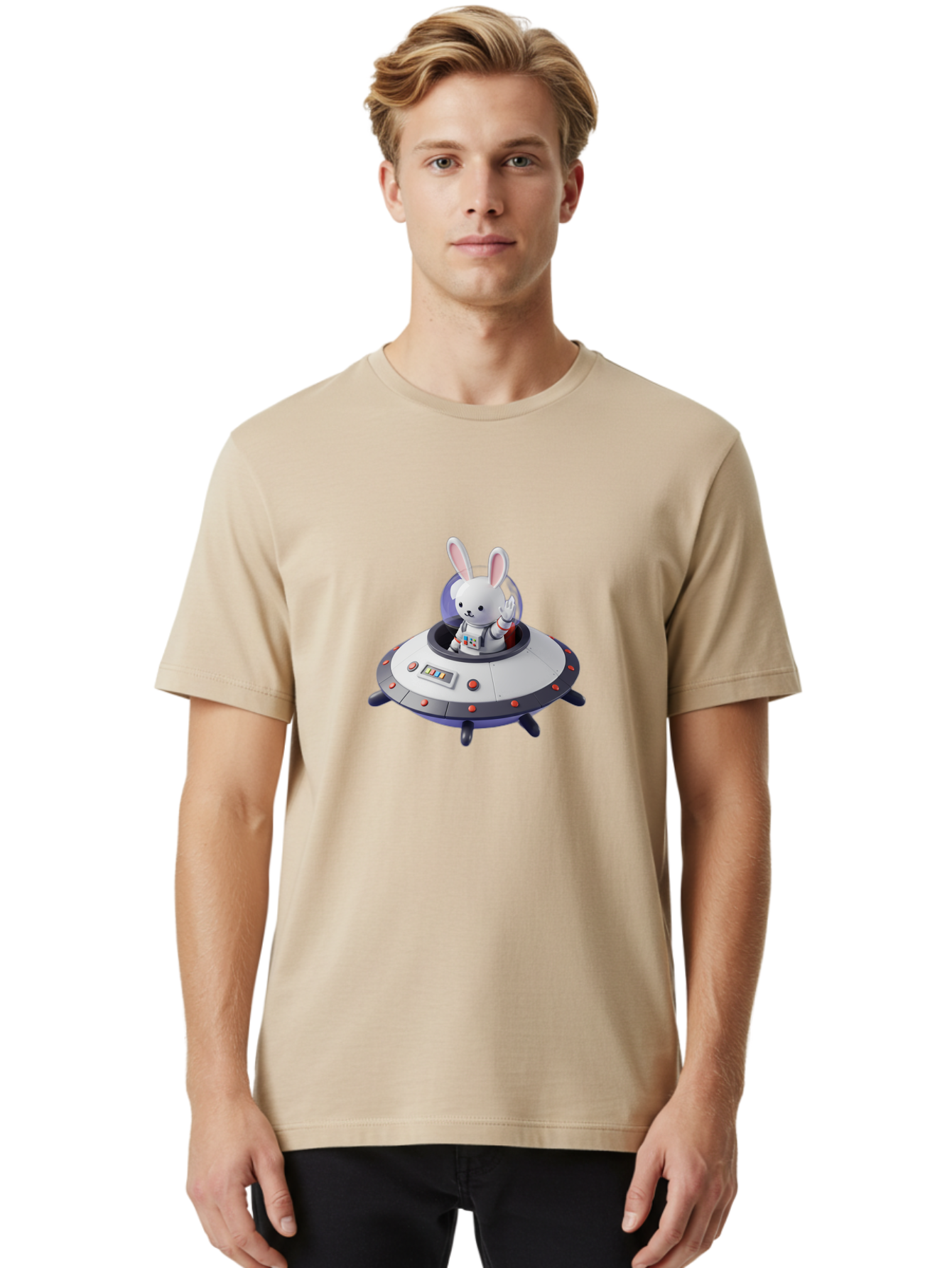 Space-Bunny-9 Men'S Graphic Tee, 100% Cotton, Comfortable Casual Summer Wear, Machine Washable, Vintage Camera, Old Camera, Antique Camera, Black Camera, Classic Photography, Photography Equipment, Nostalgic Device, Film Camera, Camera Art Bai406