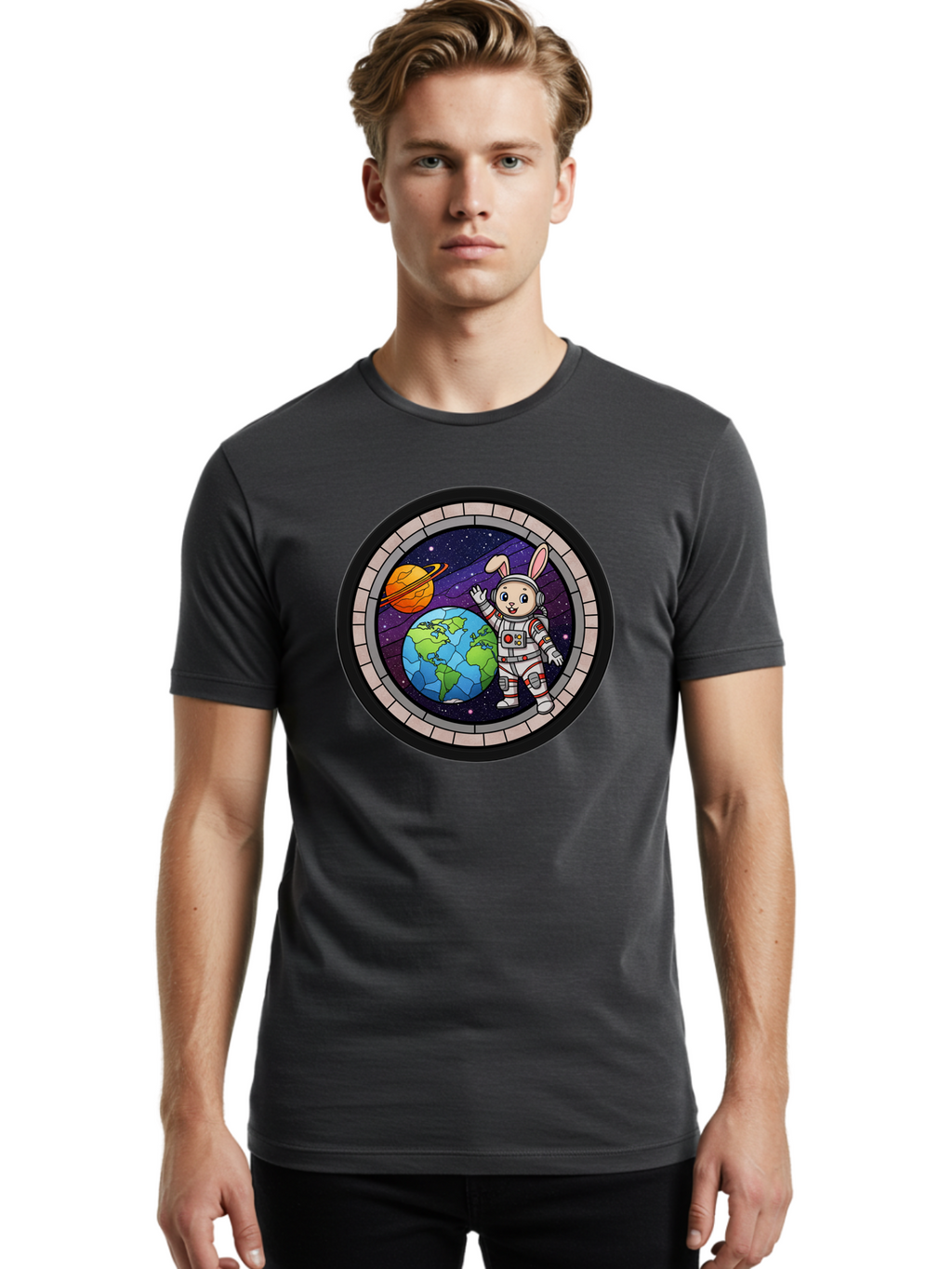 Space-Bunny-Astronaut-3 Men'S Graphic Tee, 100% Cotton, Comfortable Casual Summer Wear, Machine Washable, Vintage Camera, Old Camera, Antique Camera, Black Camera, Classic Photography, Photography Equipment, Nostalgic Device, Film Camera, Bai409