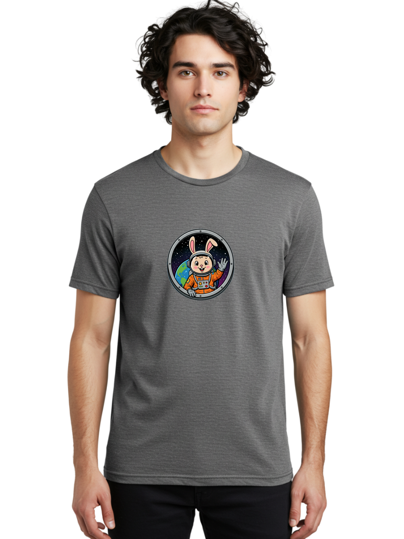 Space-Rabbit-Astronaut Men'S Graphic Tee, 100% Cotton, Comfortable Casual Summer Wear, Machine Washable, Vintage Camera, Old Camera, Antique Camera, Black Camera, Classic Photography, Photography Equipment, Nostalgic Device, Film Camera, Bai412