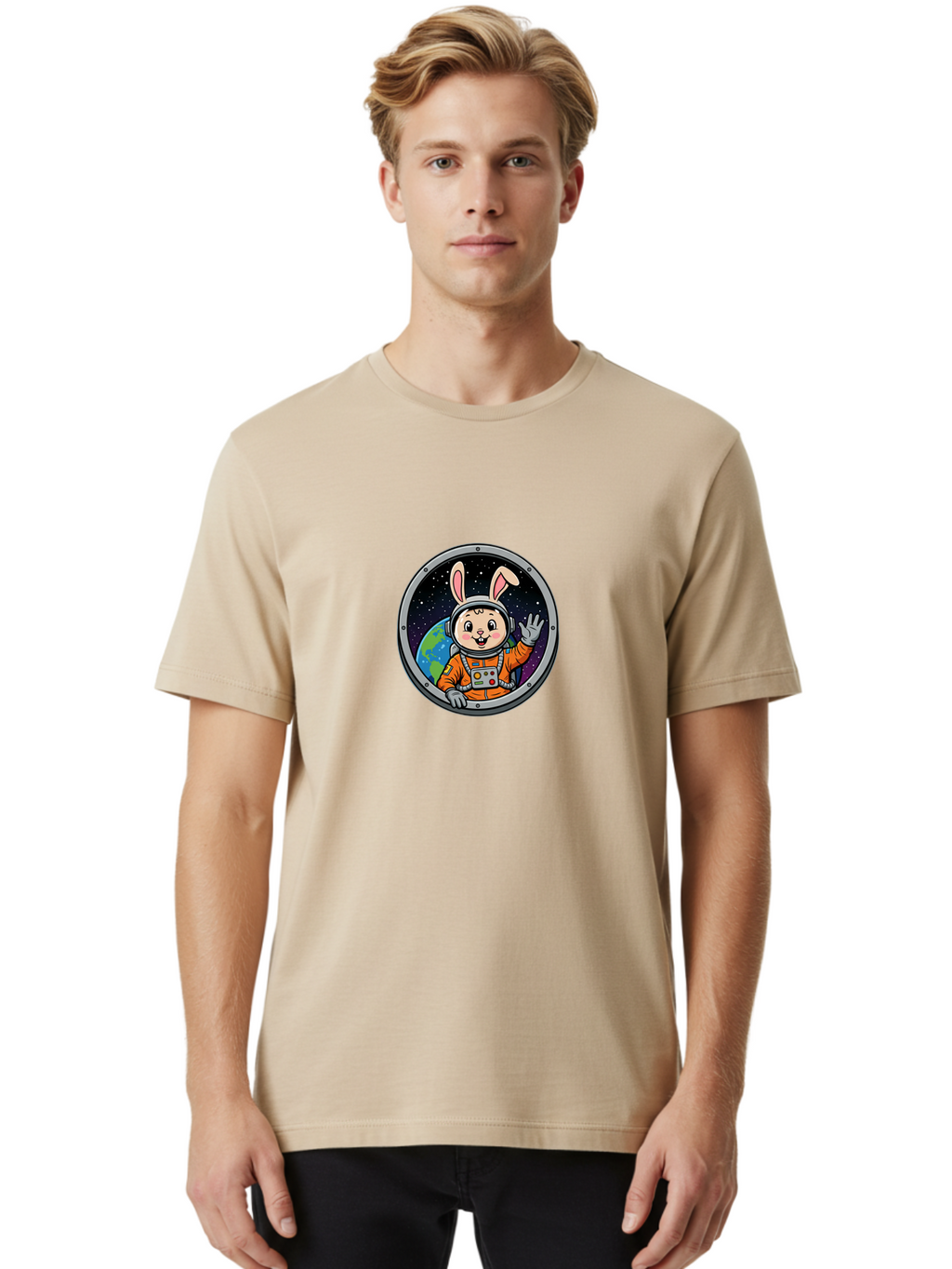 Space-Rabbit-Astronaut Men'S Graphic Tee, 100% Cotton, Comfortable Casual Summer Wear, Machine Washable, Vintage Camera, Old Camera, Antique Camera, Black Camera, Classic Photography, Photography Equipment, Nostalgic Device, Film Camera, Bai412