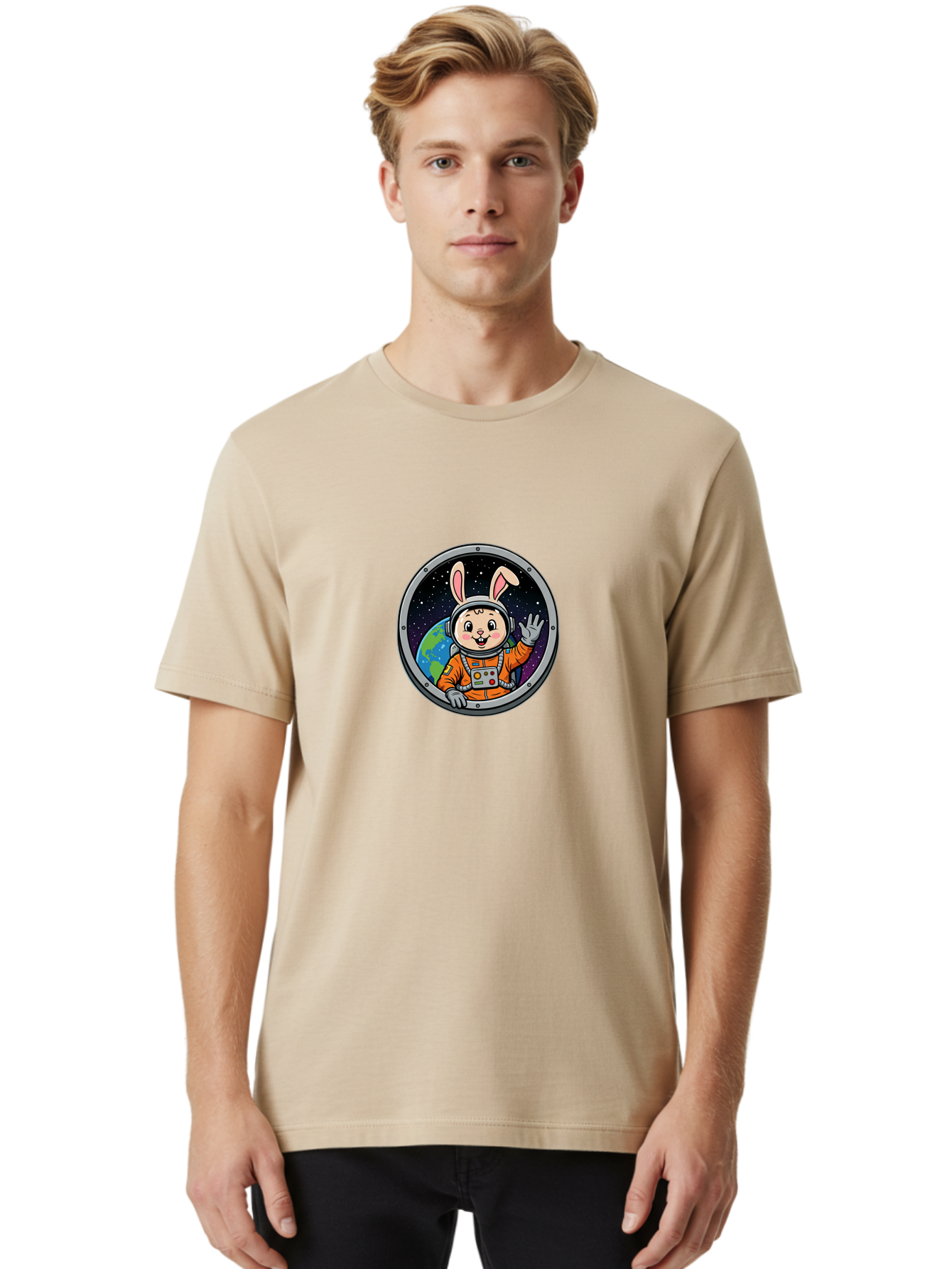 Space-Rabbit-Astronaut Men'S Graphic Tee, 100% Cotton, Comfortable Casual Summer Wear, Machine Washable, Vintage Camera, Old Camera, Antique Camera, Black Camera, Classic Photography, Photography Equipment, Nostalgic Device, Film Camera, Bai412