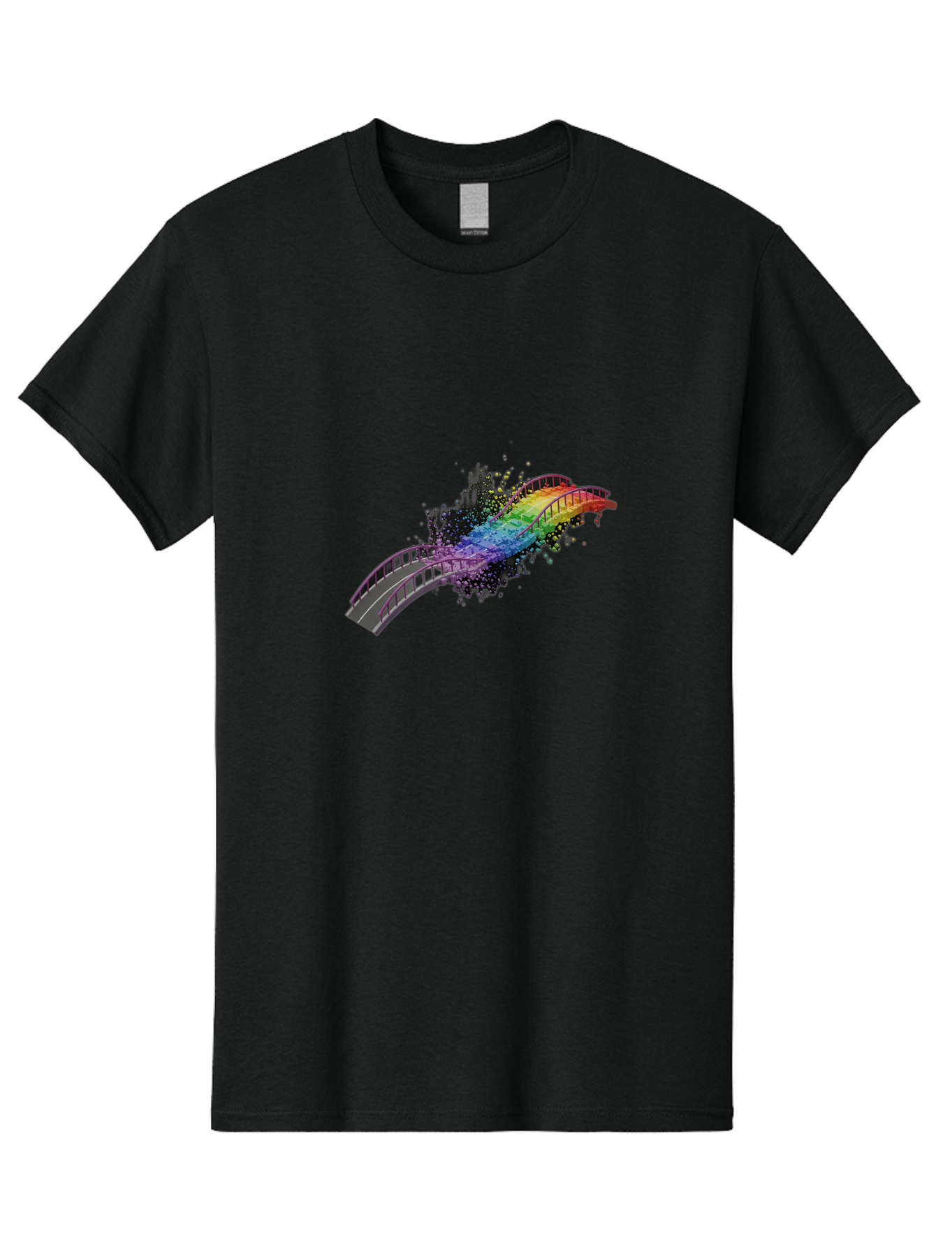 Splatter-Train-Tracks Men'S Graphic Tee, 100% Cotton, Comfortable Casual Summer Wear, Machine Washable, Vintage Camera, Old Camera, Antique Camera, Black Camera, Classic Photography, Photography Equipment, Nostalgic Device, Film Camera, Bai414
