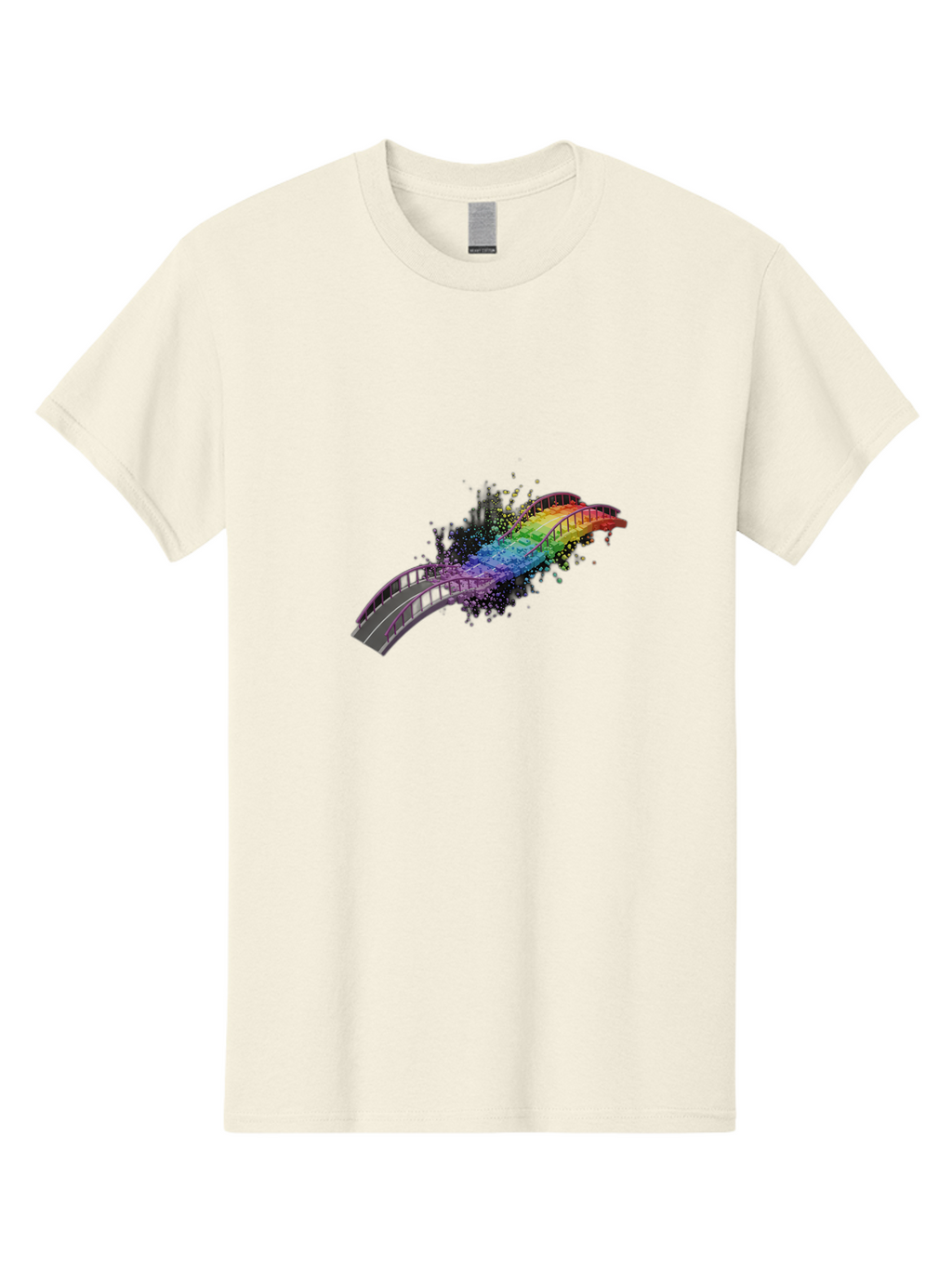 Splatter-Train-Tracks Men'S Graphic Tee, 100% Cotton, Comfortable Casual Summer Wear, Machine Washable, Vintage Camera, Old Camera, Antique Camera, Black Camera, Classic Photography, Photography Equipment, Nostalgic Device, Film Camera, Bai414