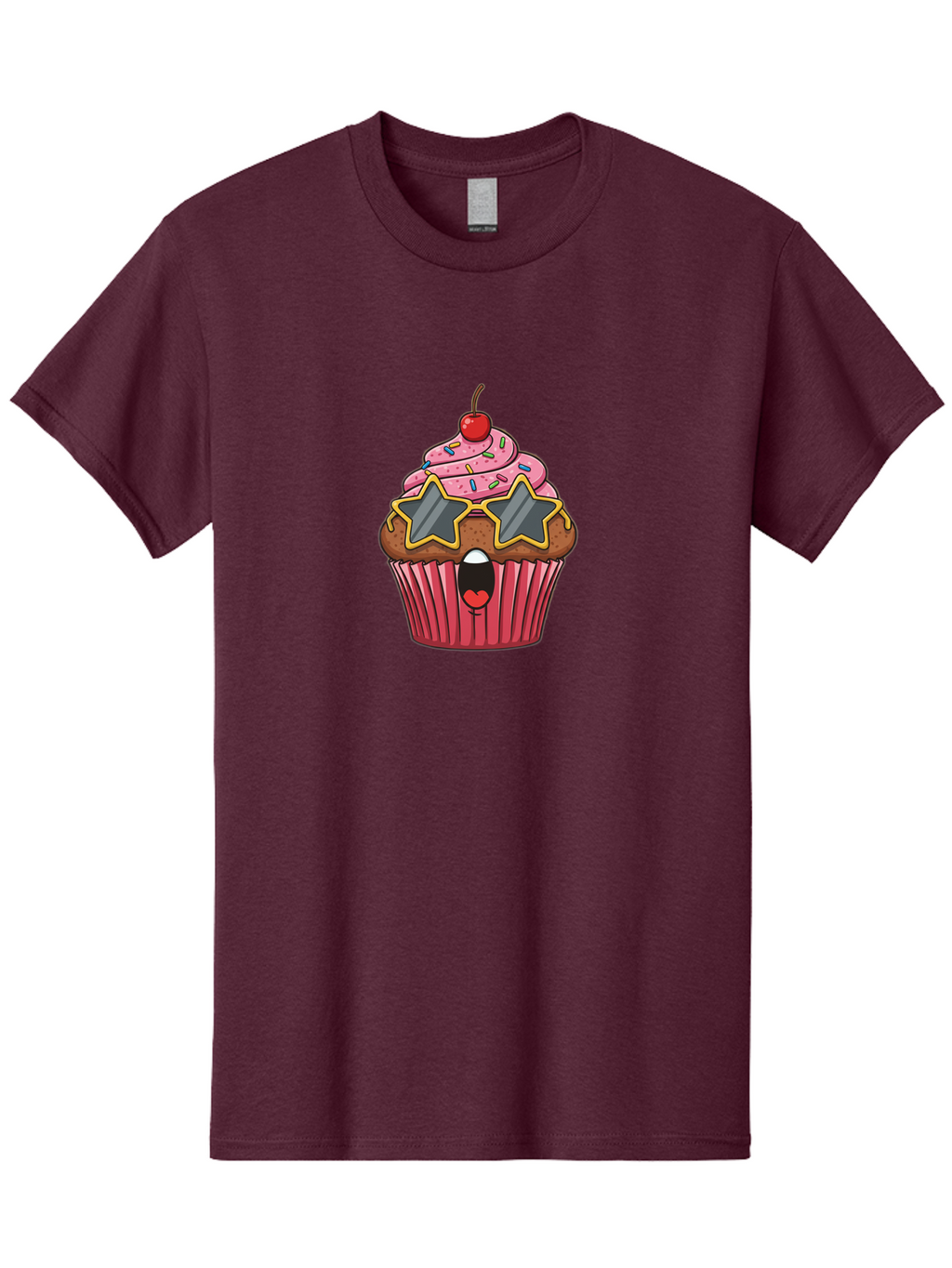 Star-Sunglasses-Cupcake Men'S Graphic Tee, 100% Cotton, Comfortable Casual Summer Wear, Machine Washable, Vintage Camera, Old Camera, Antique Camera, Black Camera, Classic Photography, Photography Equipment, Nostalgic Device, Film Camera, Bai417