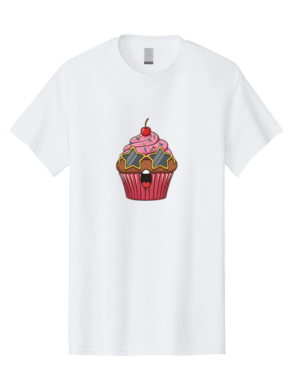 Star-Sunglasses-Cupcake Men'S Graphic Tee, 100% Cotton, Comfortable Casual Summer Wear, Machine Washable, Vintage Camera, Old Camera, Antique Camera, Black Camera, Classic Photography, Photography Equipment, Nostalgic Device, Film Camera, Bai417