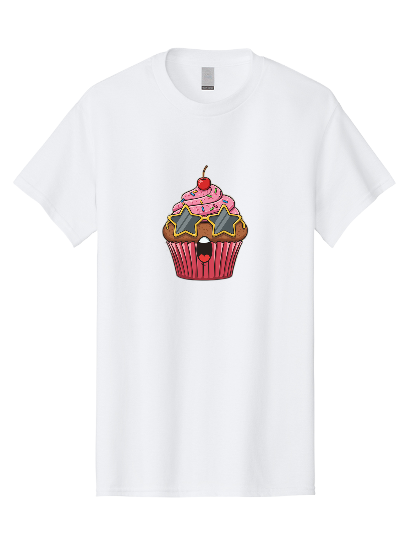 Star-Sunglasses-Cupcake Men'S Graphic Tee, 100% Cotton, Comfortable Casual Summer Wear, Machine Washable, Vintage Camera, Old Camera, Antique Camera, Black Camera, Classic Photography, Photography Equipment, Nostalgic Device, Film Camera, Bai417