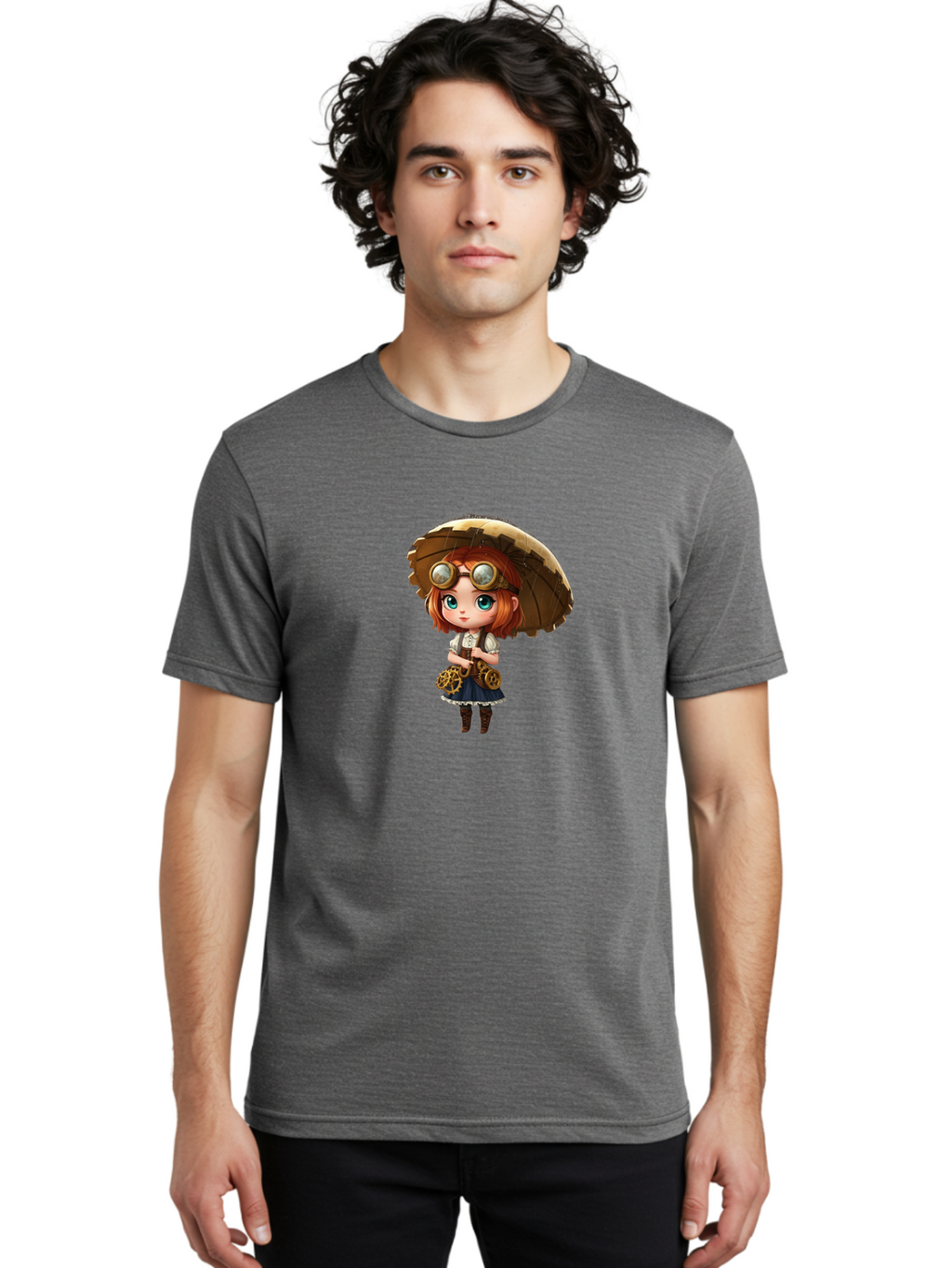 Steampunk-Girl Men'S Graphic Tee, 100% Cotton, Comfortable Casual Summer Wear, Machine Washable, Vintage Camera, Old Camera, Antique Camera, Black Camera, Classic Photography, Photography Equipment, Nostalgic Device, Film Camera, Camera Art Bai423