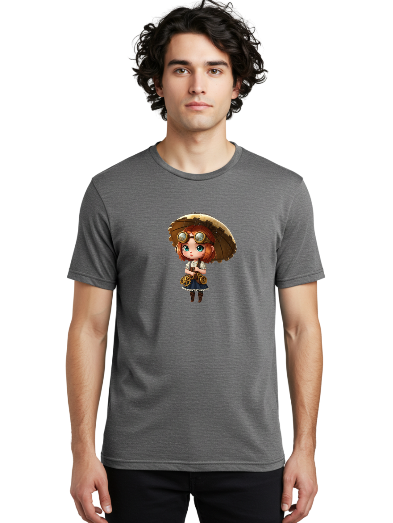 Steampunk-Girl Men'S Graphic Tee, 100% Cotton, Comfortable Casual Summer Wear, Machine Washable, Vintage Camera, Old Camera, Antique Camera, Black Camera, Classic Photography, Photography Equipment, Nostalgic Device, Film Camera, Camera Art Bai423