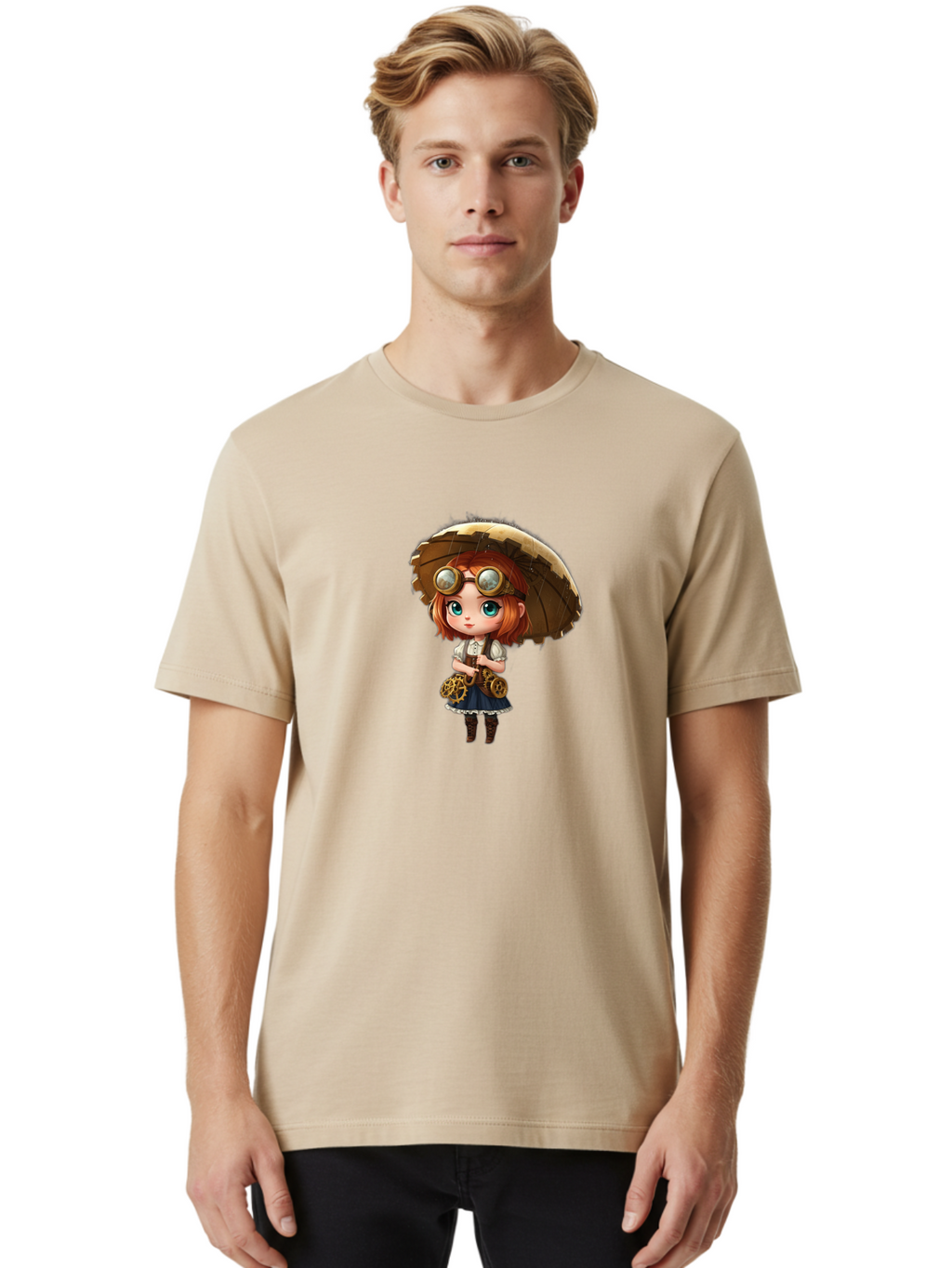 Steampunk-Girl Men'S Graphic Tee, 100% Cotton, Comfortable Casual Summer Wear, Machine Washable, Vintage Camera, Old Camera, Antique Camera, Black Camera, Classic Photography, Photography Equipment, Nostalgic Device, Film Camera, Camera Art Bai423