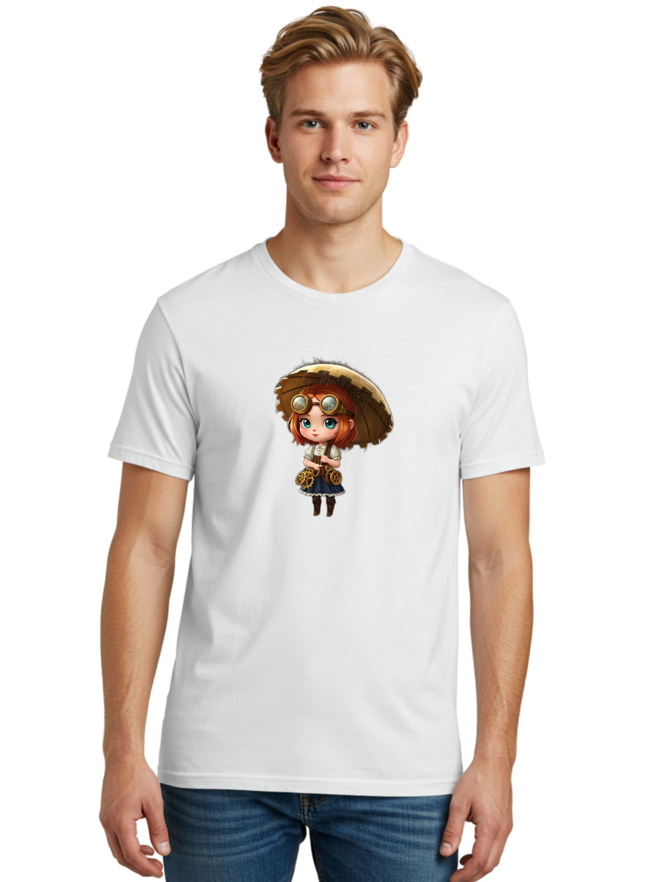 Steampunk-Girl Men'S Graphic Tee, 100% Cotton, Comfortable Casual Summer Wear, Machine Washable, Vintage Camera, Old Camera, Antique Camera, Black Camera, Classic Photography, Photography Equipment, Nostalgic Device, Film Camera, Camera Art Bai423