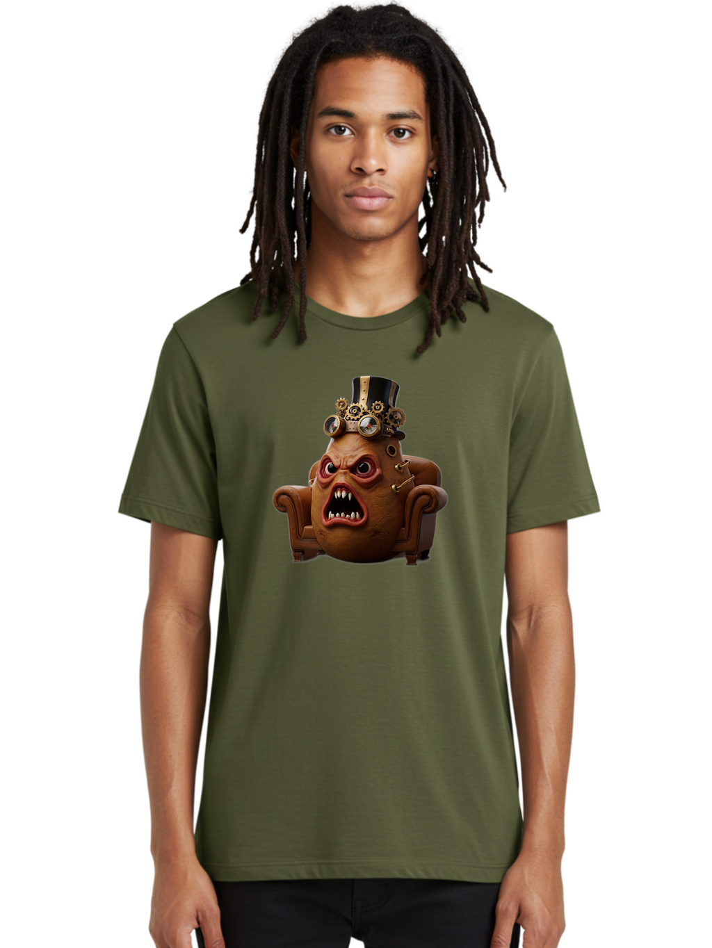 Steampunk-Potato Men'S Graphic Tee, 100% Cotton, Comfortable Casual Summer Wear, Machine Washable, Vintage Camera, Old Camera, Antique Camera, Black Camera, Classic Photography, Photography Equipment, Nostalgic Device, Film Camera, Camera Art Bai424