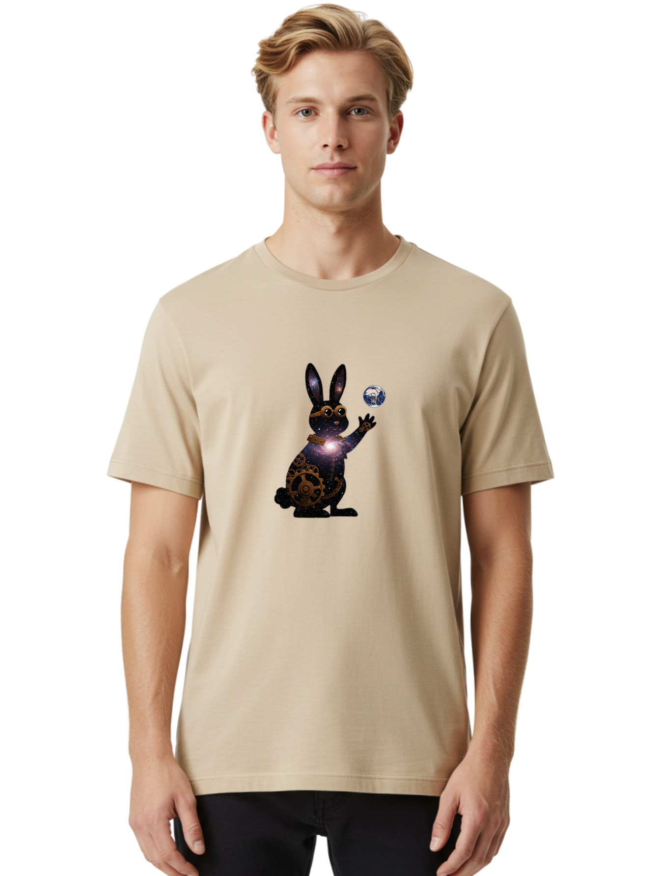 Steampunk-Rabbit Men'S Graphic Tee, 100% Cotton, Comfortable Casual Summer Wear, Machine Washable, Vintage Camera, Old Camera, Antique Camera, Black Camera, Classic Photography, Photography Equipment, Nostalgic Device, Film Camera, Camera Art Bai425